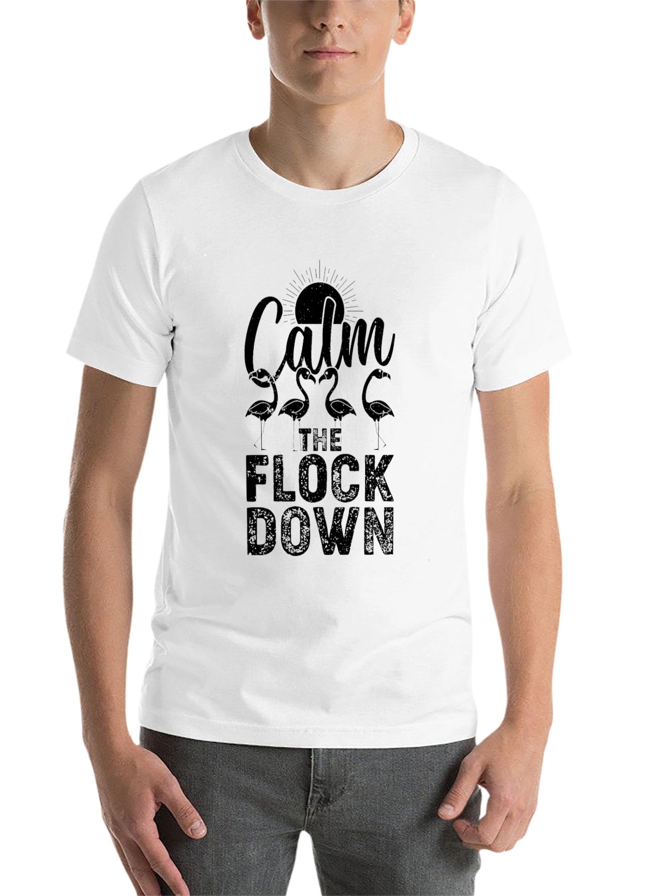 Black Calm the Flock Down Graphic Tee - Black view 14