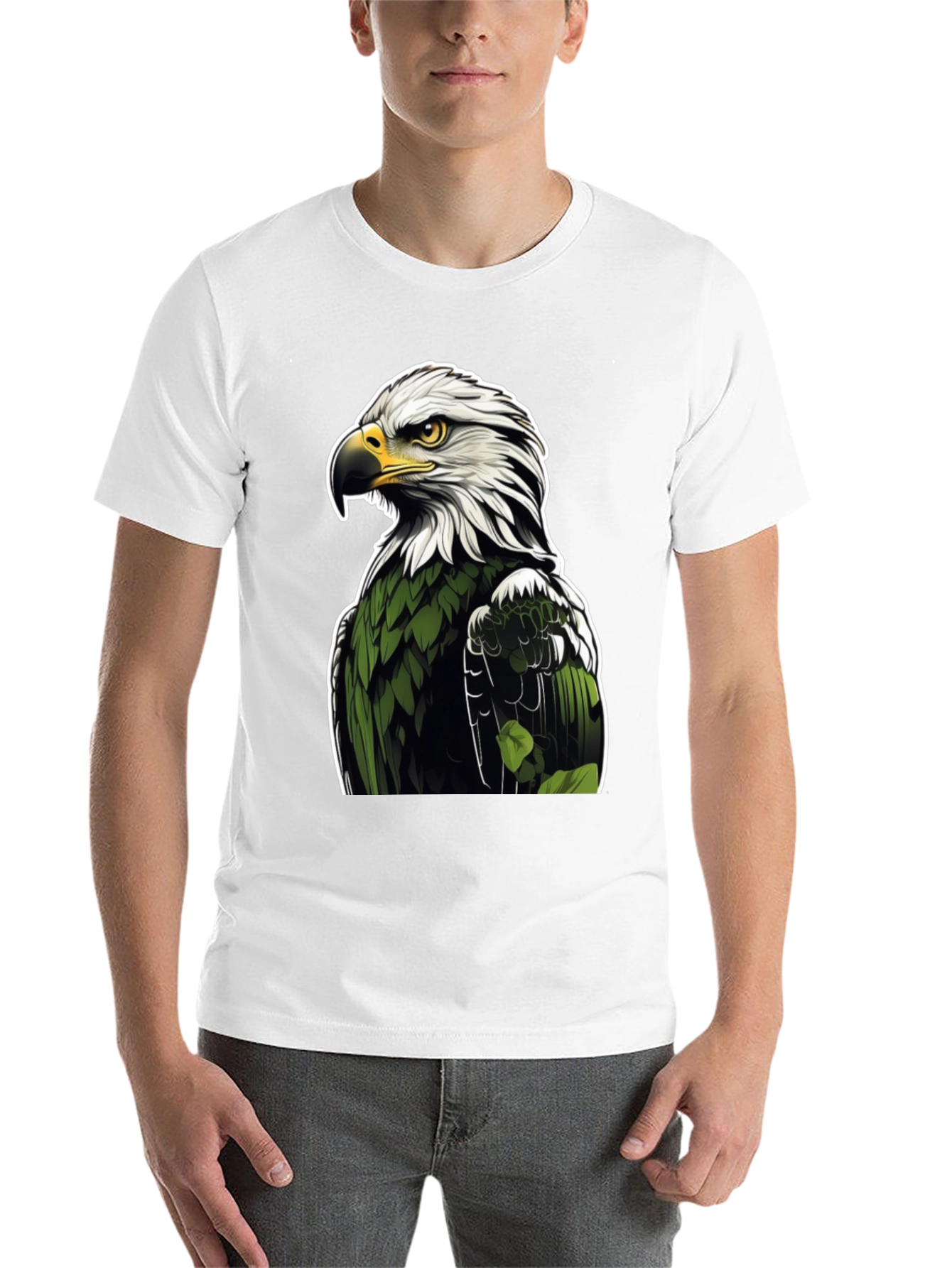 Black Eagle Graphic Print Black T-Shirt view 14