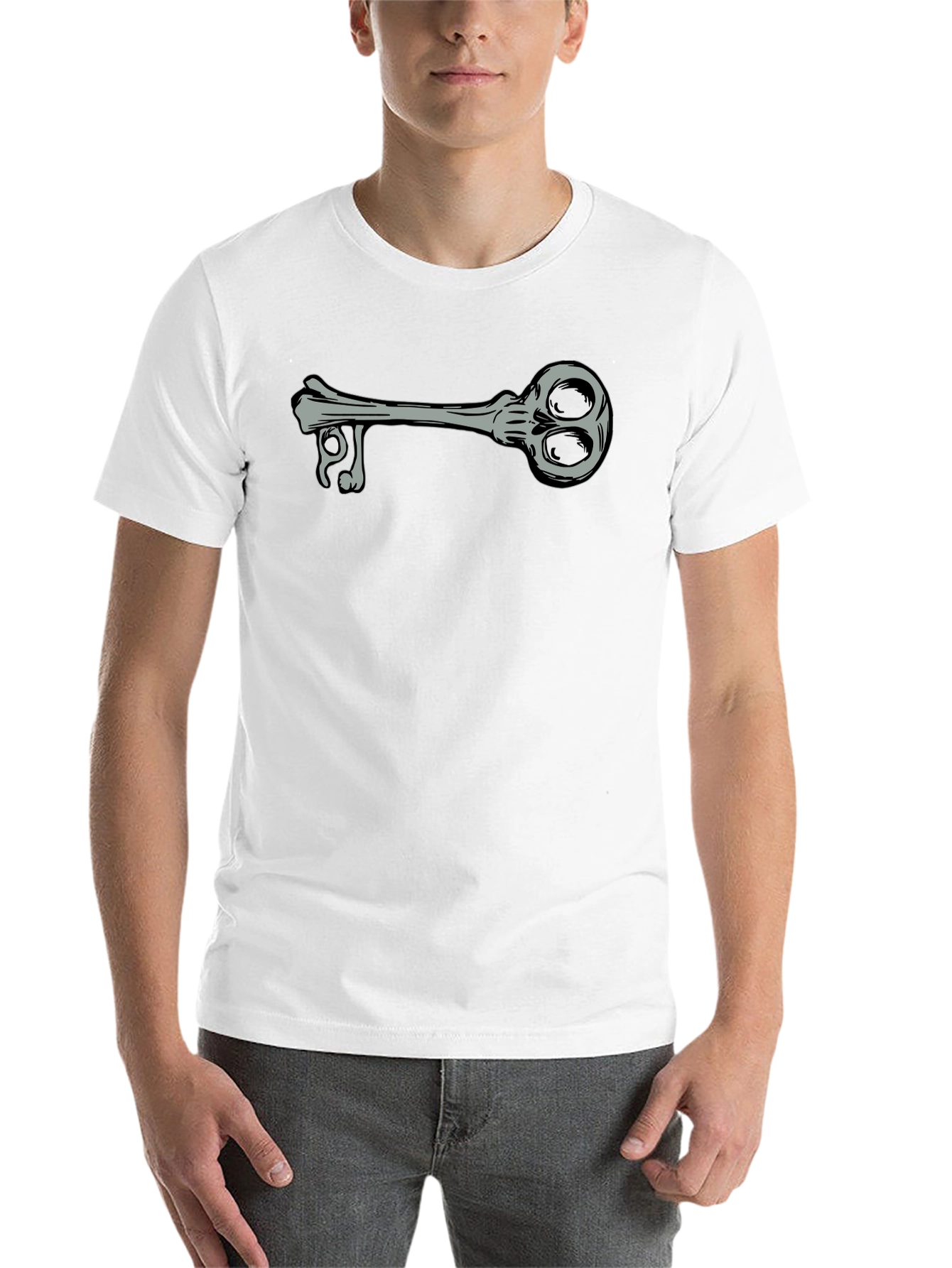Black Skeleton Key Graphic Tee - Unisex Black T-Shirt view 14