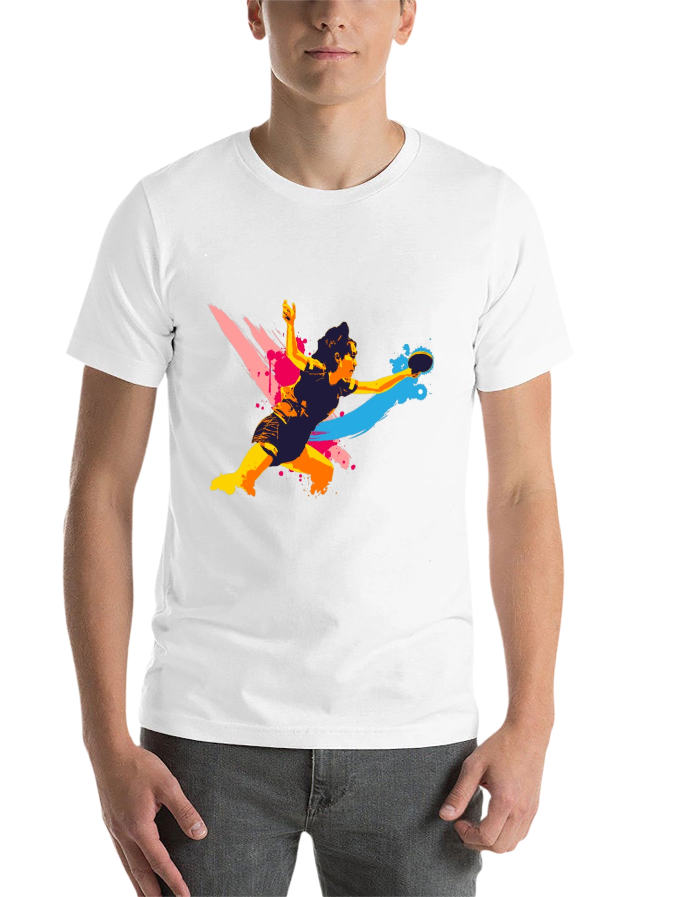 Black Ping Pong Player Graphic T-Shirt view 14