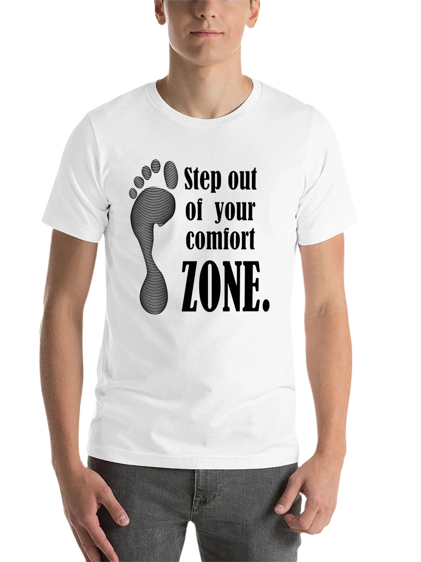 Black Comfort Zone T-Shirt | Step Out and Explore! view 14