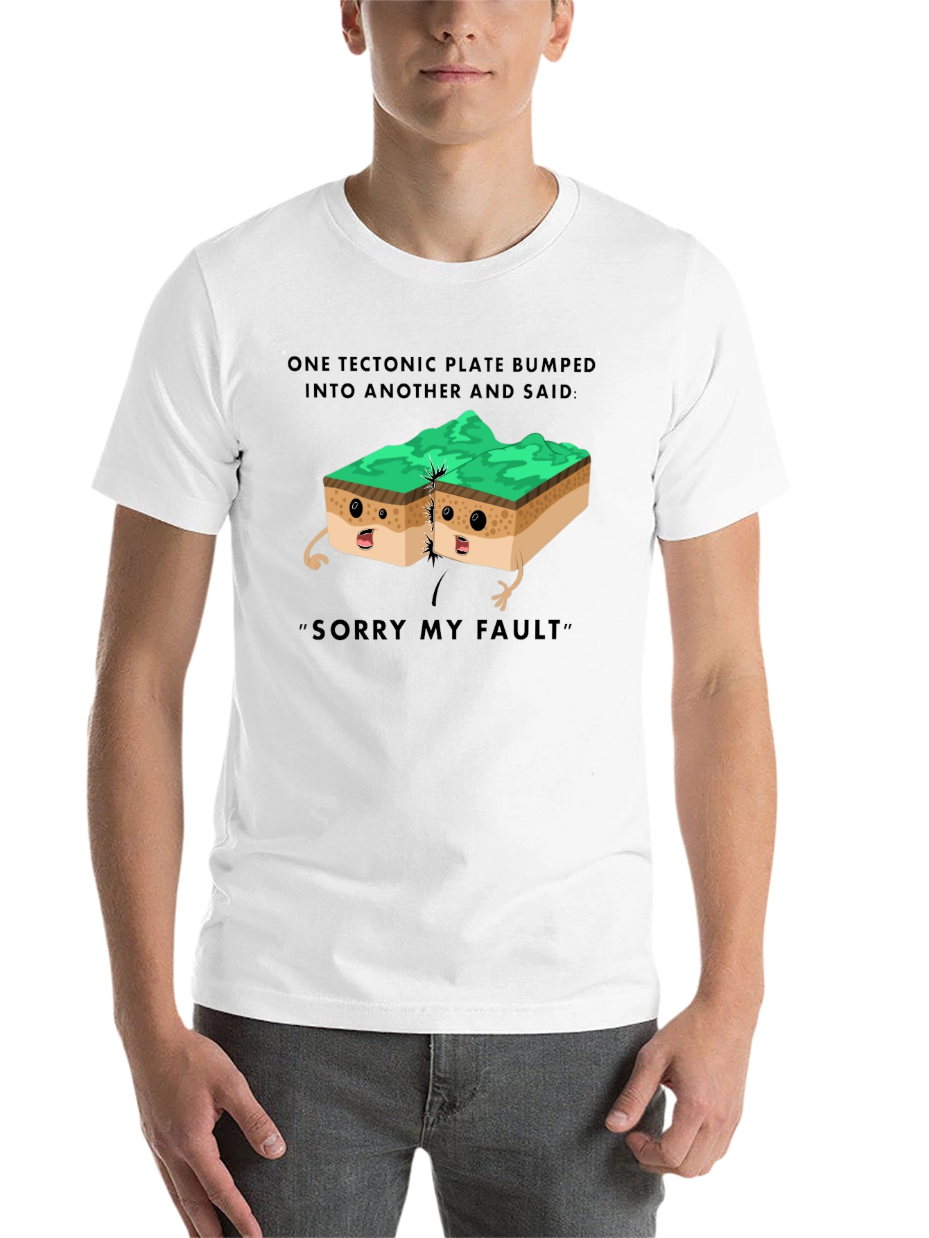Black Tectonic Plate Humor T-Shirt, Geology Pun Tee view 14