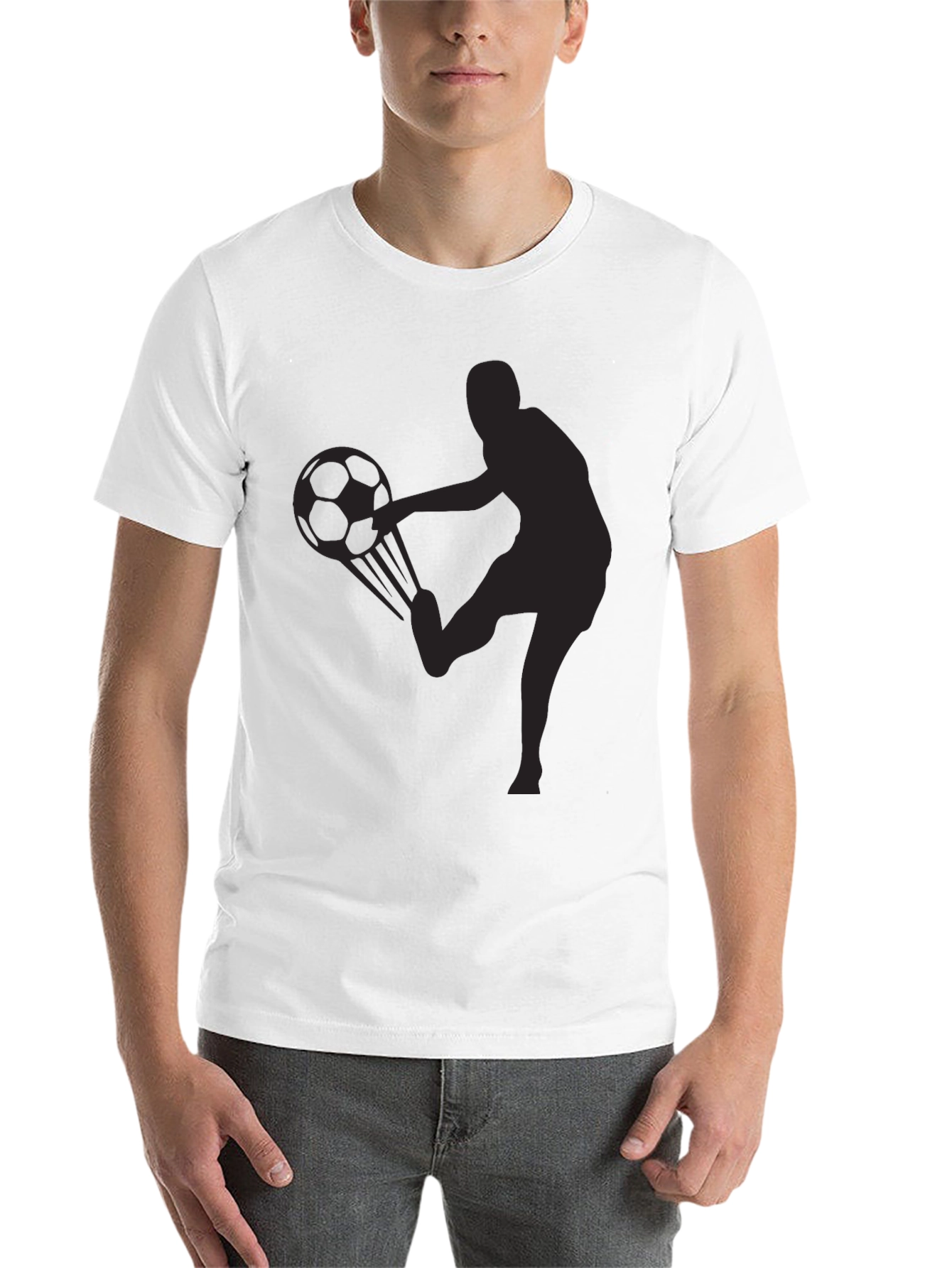 Black Soccer Kick T-Shirt - Black Graphic Tee view 14