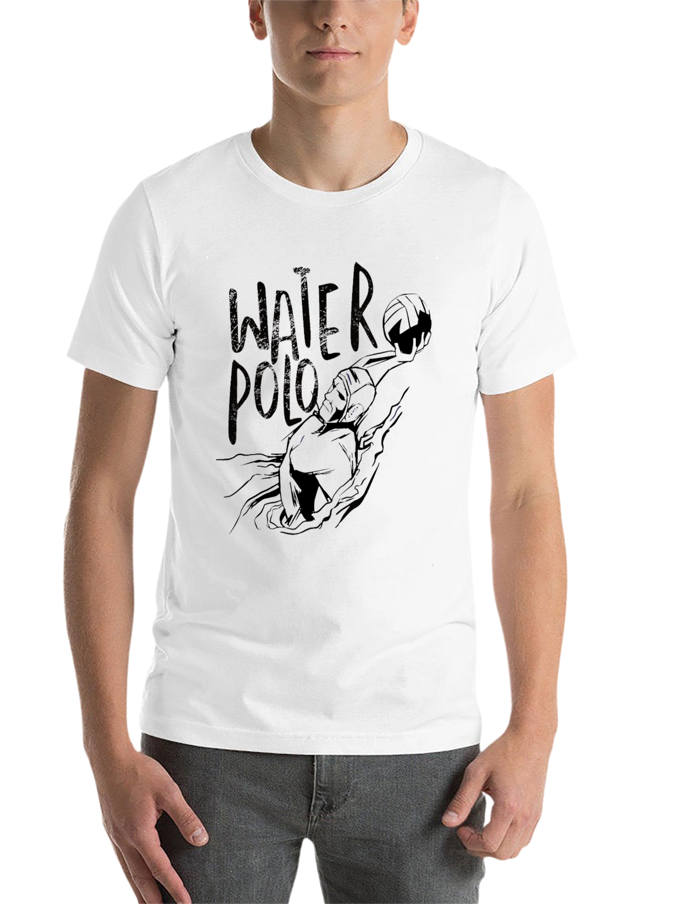 Black Water Polo Graphic T-Shirt - Cool Sports Design view 14