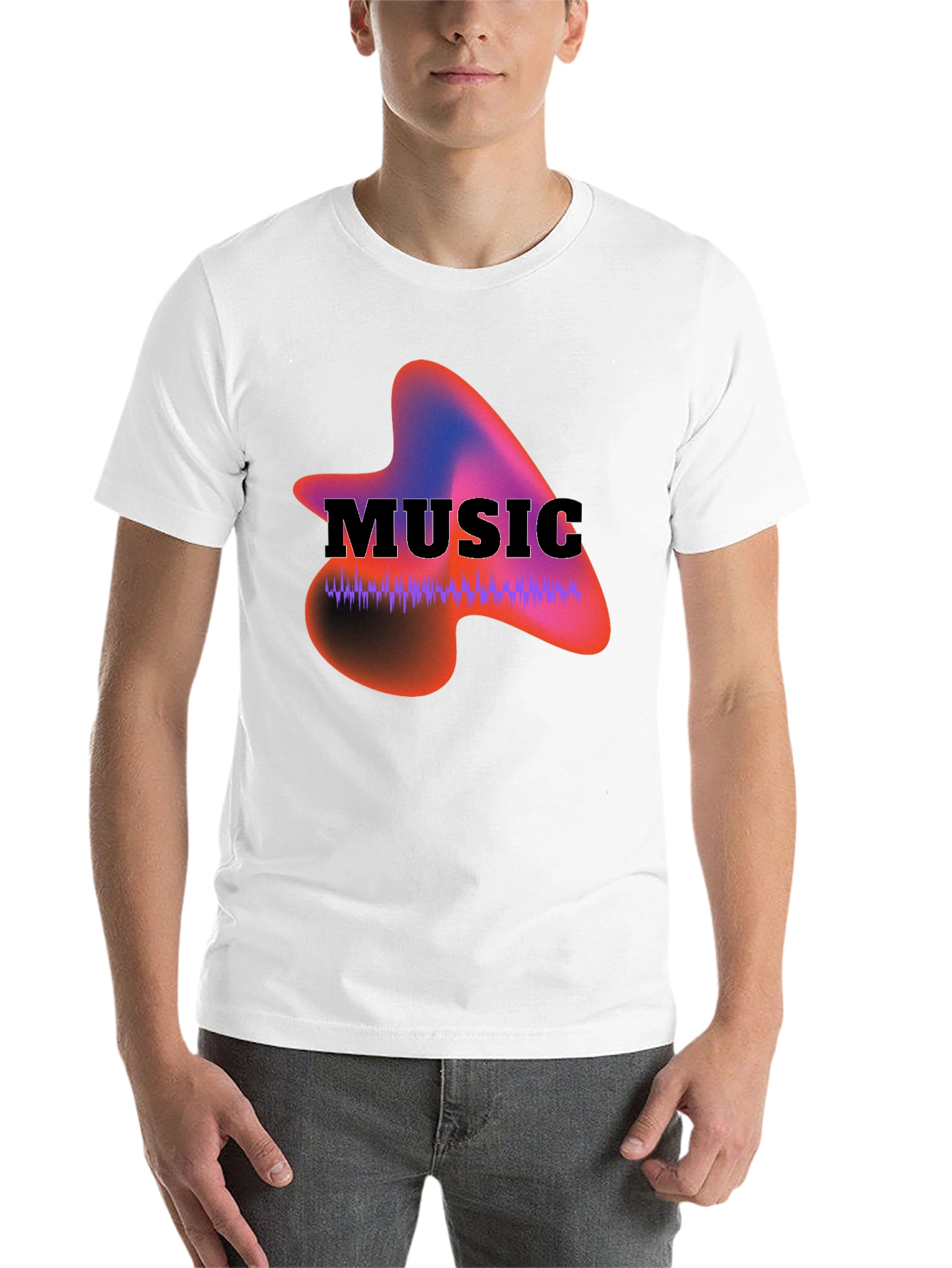 Black Music Waveform Graphic Black T-Shirt view 14
