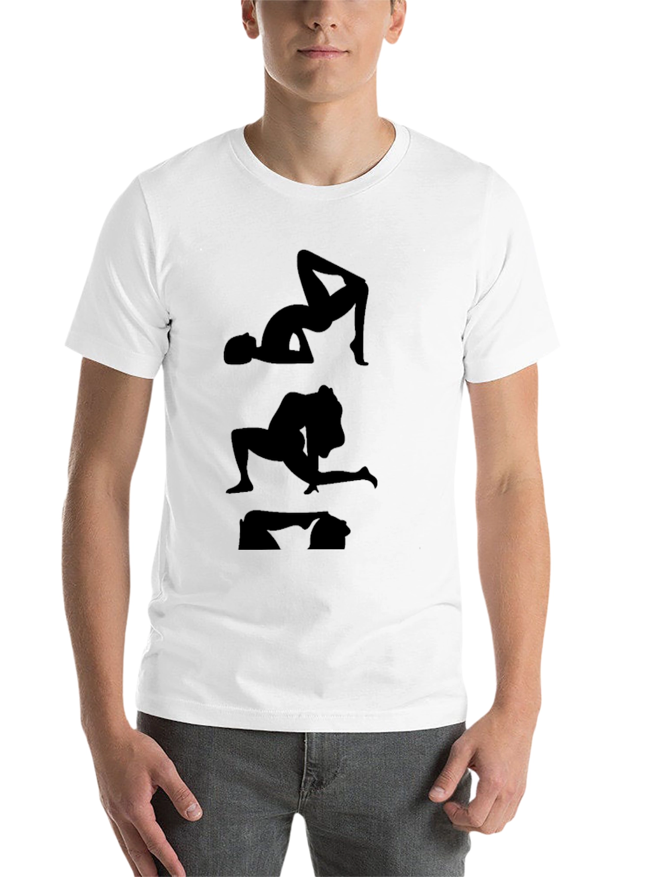 Black Silhouette Yoga Pose Graphic Tee - Black view 14