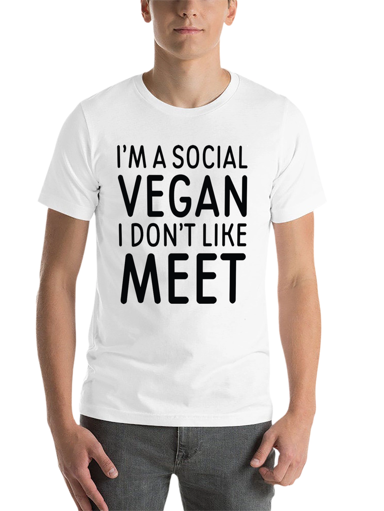 Black Social Vegan T-Shirt - Funny Veganism Tee view 14