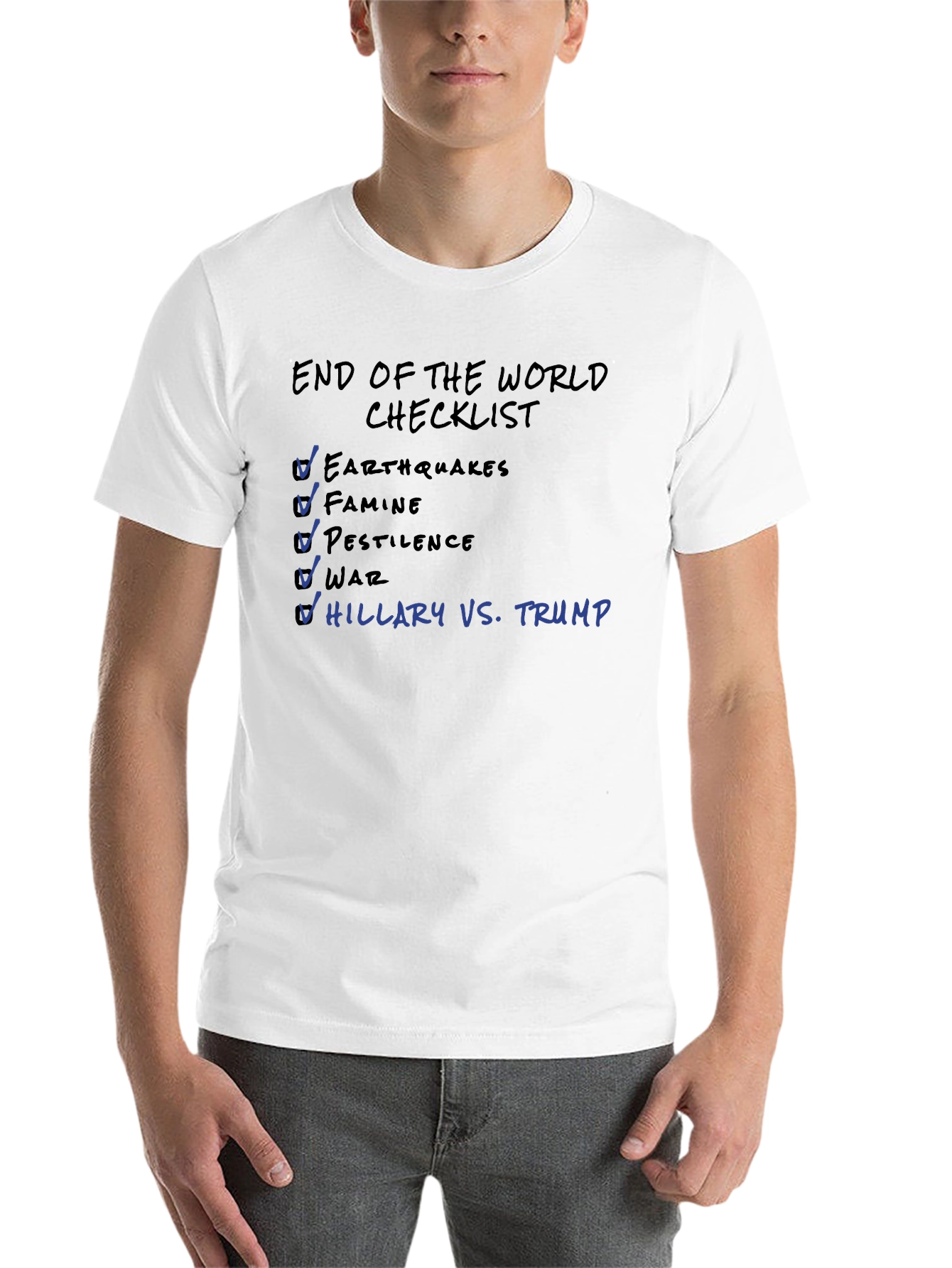 Black End of The World Checklist T-Shirt view 14