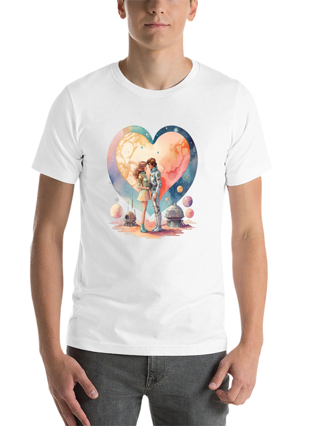 Black Space Romance Graphic T-Shirt view 14