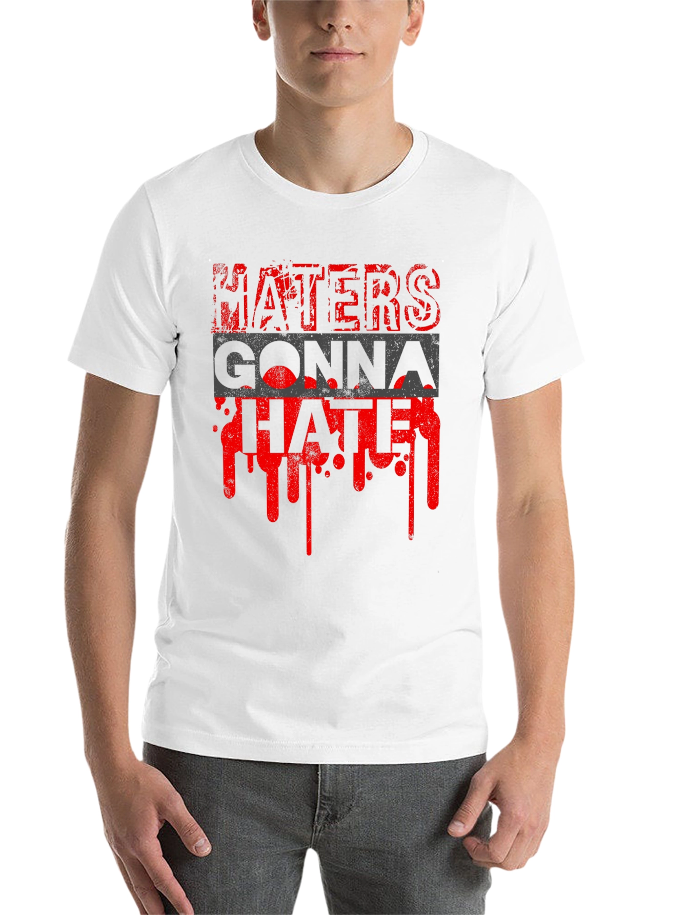 Black Haters Gonna Hate Graphic Tee - Men's Black T-Shirt view 14