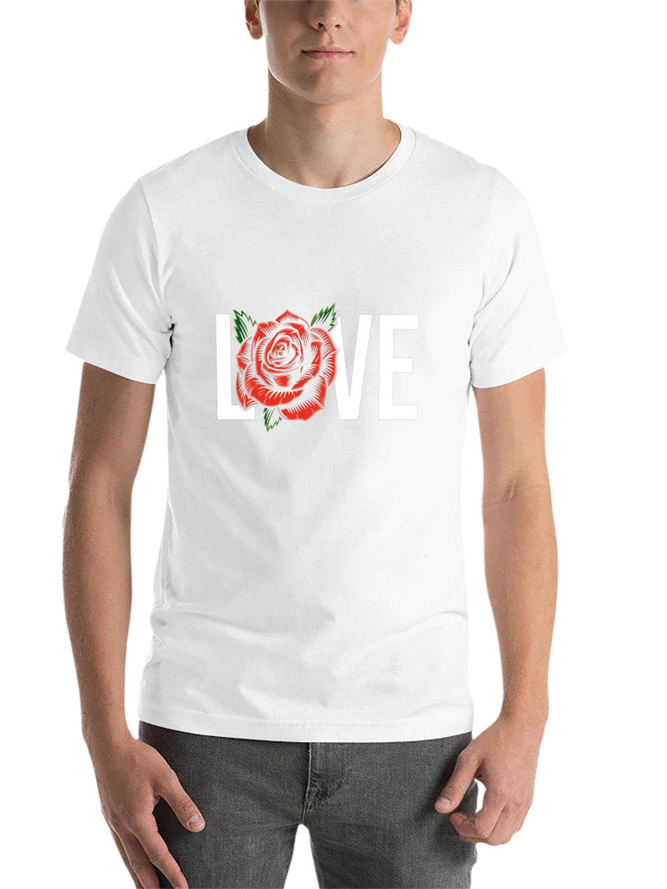 Black Love Rose Graphic Tee - Black view 14
