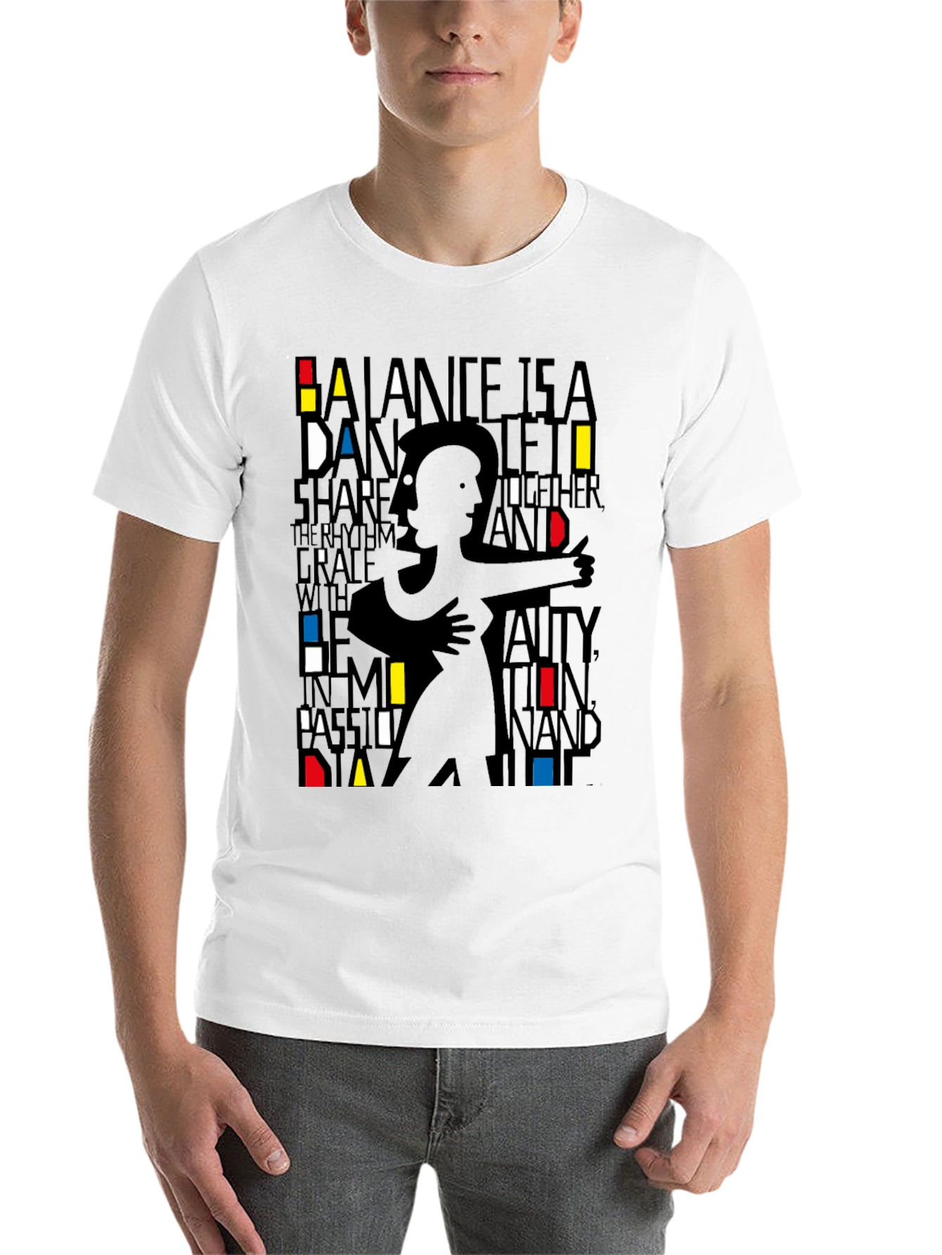 Black Modern Art Dance Silhouette Graphic Tee - Unisex view 14