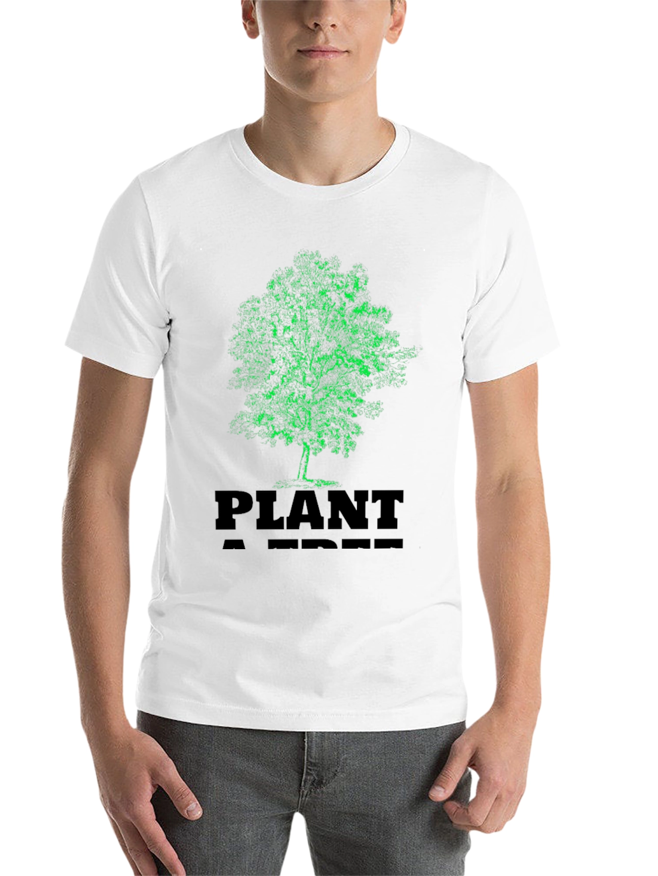 Black Plant A Tree Black Graphic T-Shirt view 14