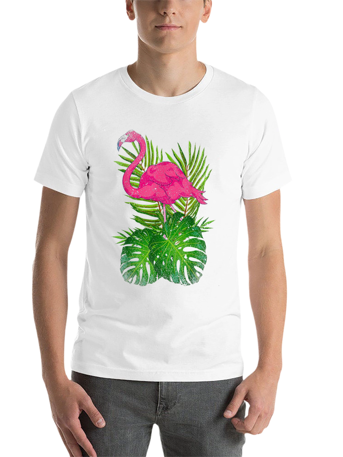 Black Tropical Flamingo Graphic T-Shirt view 14