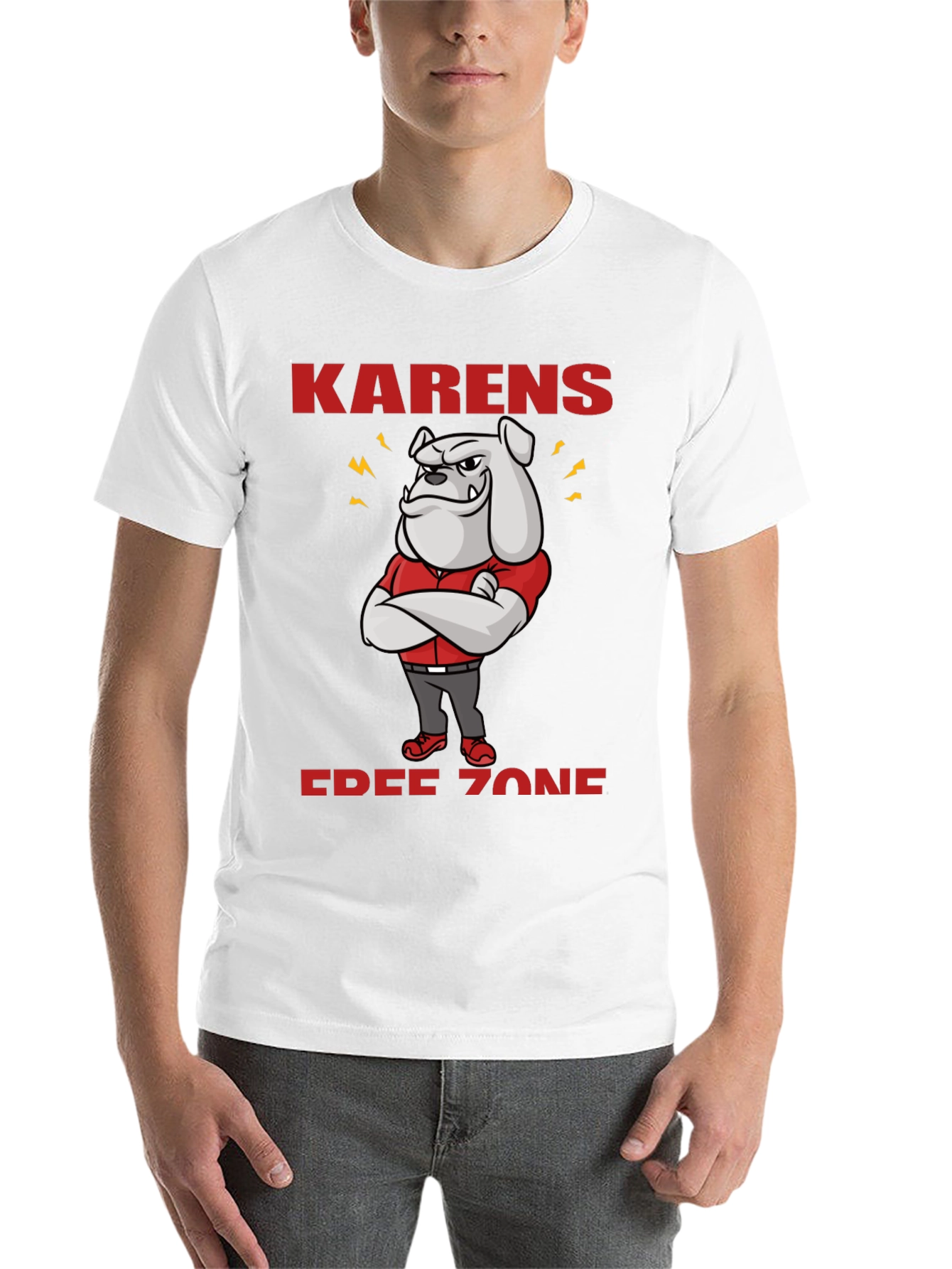 Black Karens Free Zone Bulldog T-Shirt view 14
