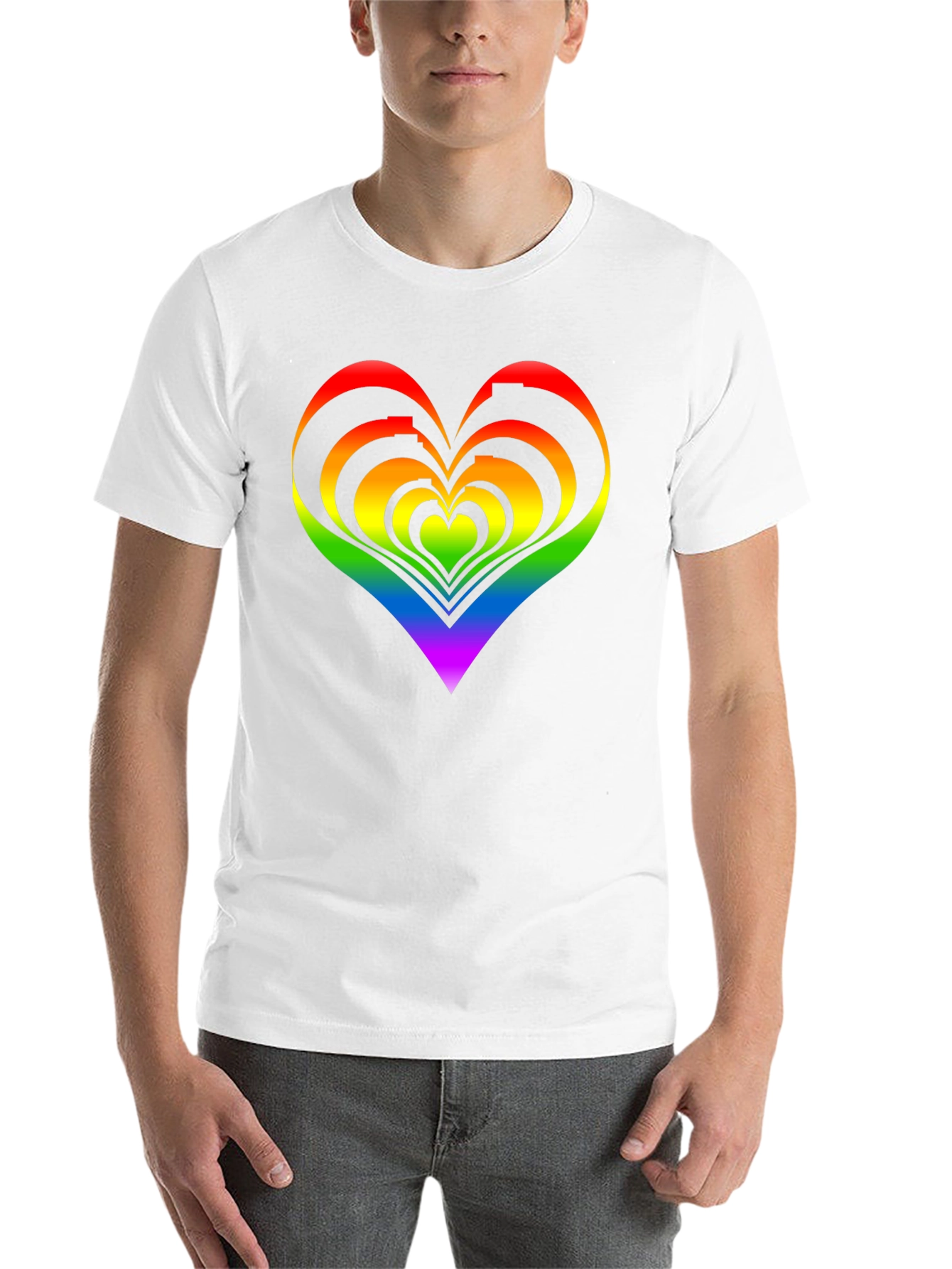 Black Rainbow Heart Graphic Tee - Pride Apparel view 14