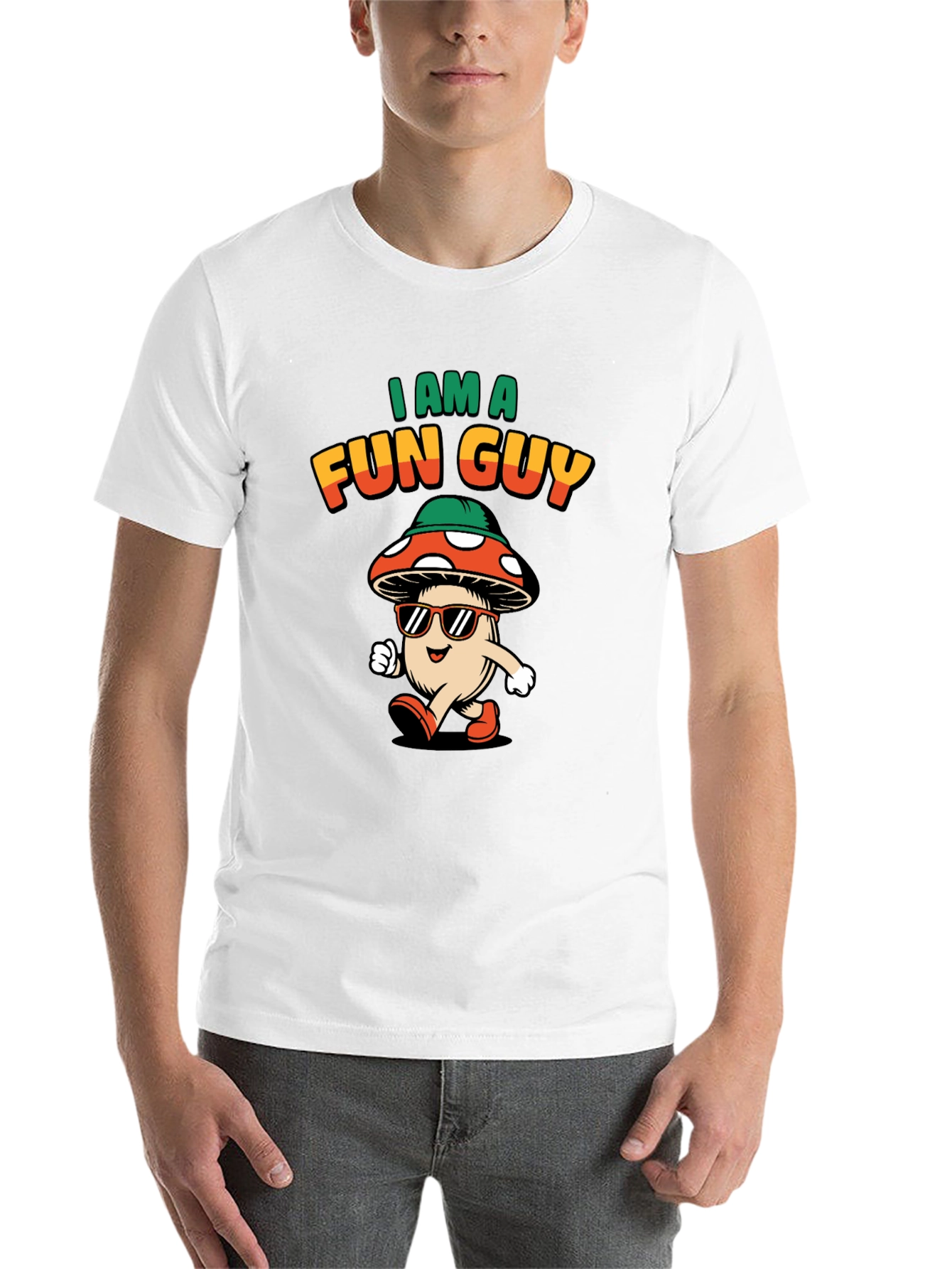 Black Fun Guy Graphic Tee - Cool Mushroom Shirt view 14