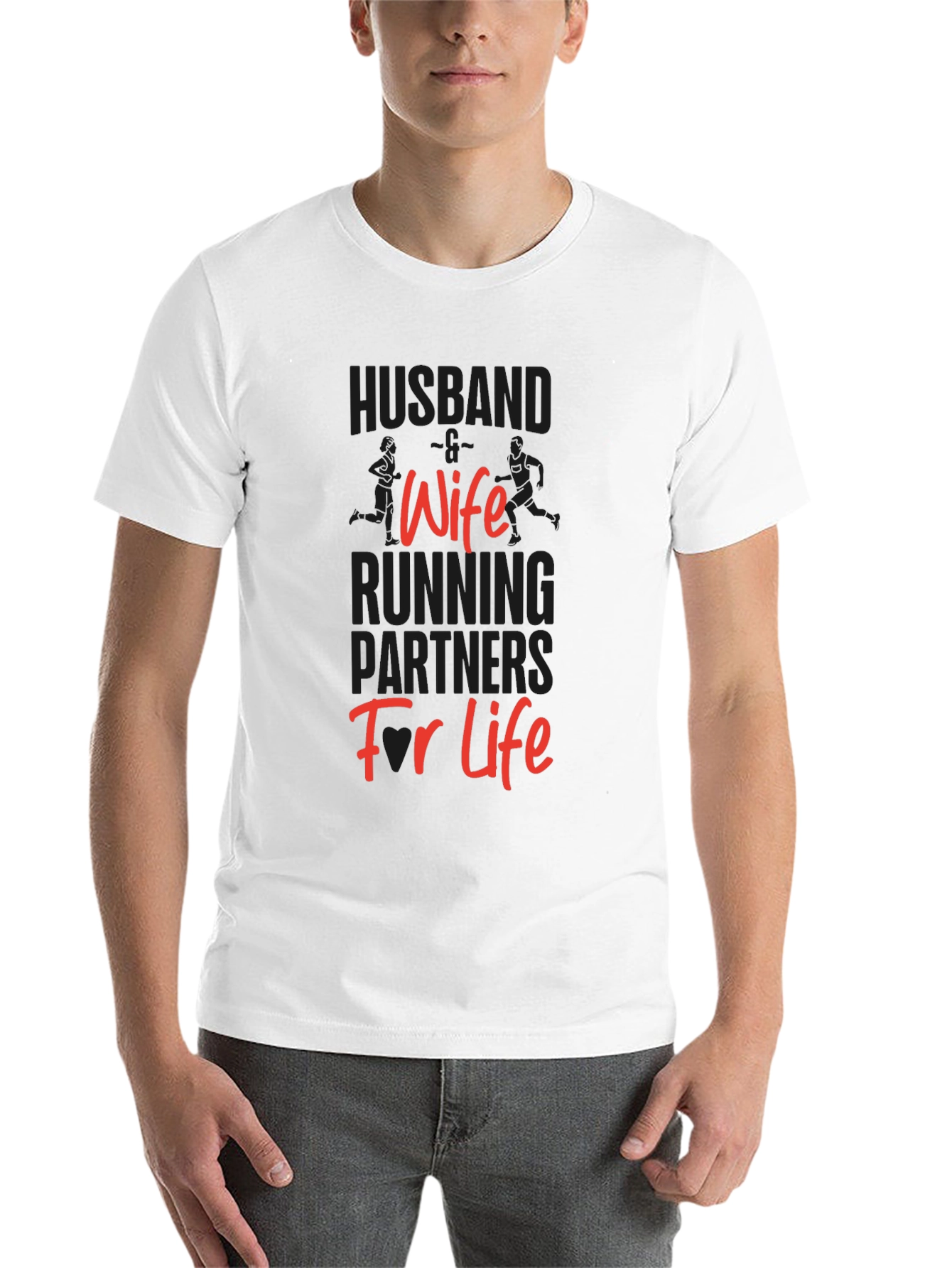 Black Husband Wife Running Partners T-Shirt view 14