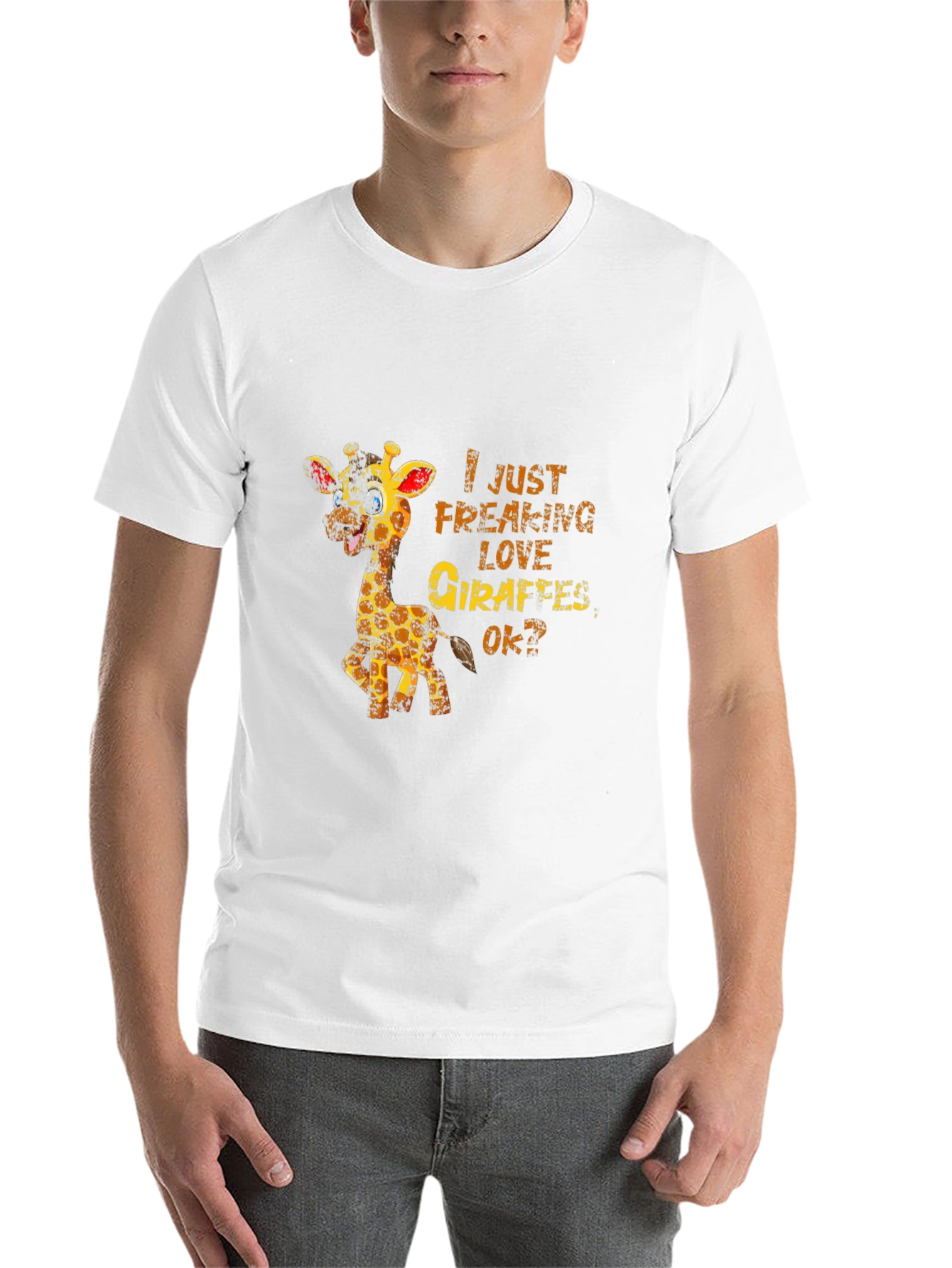 Black Giraffe Lover T-Shirt: I Just Freaking Love Giraffes view 14