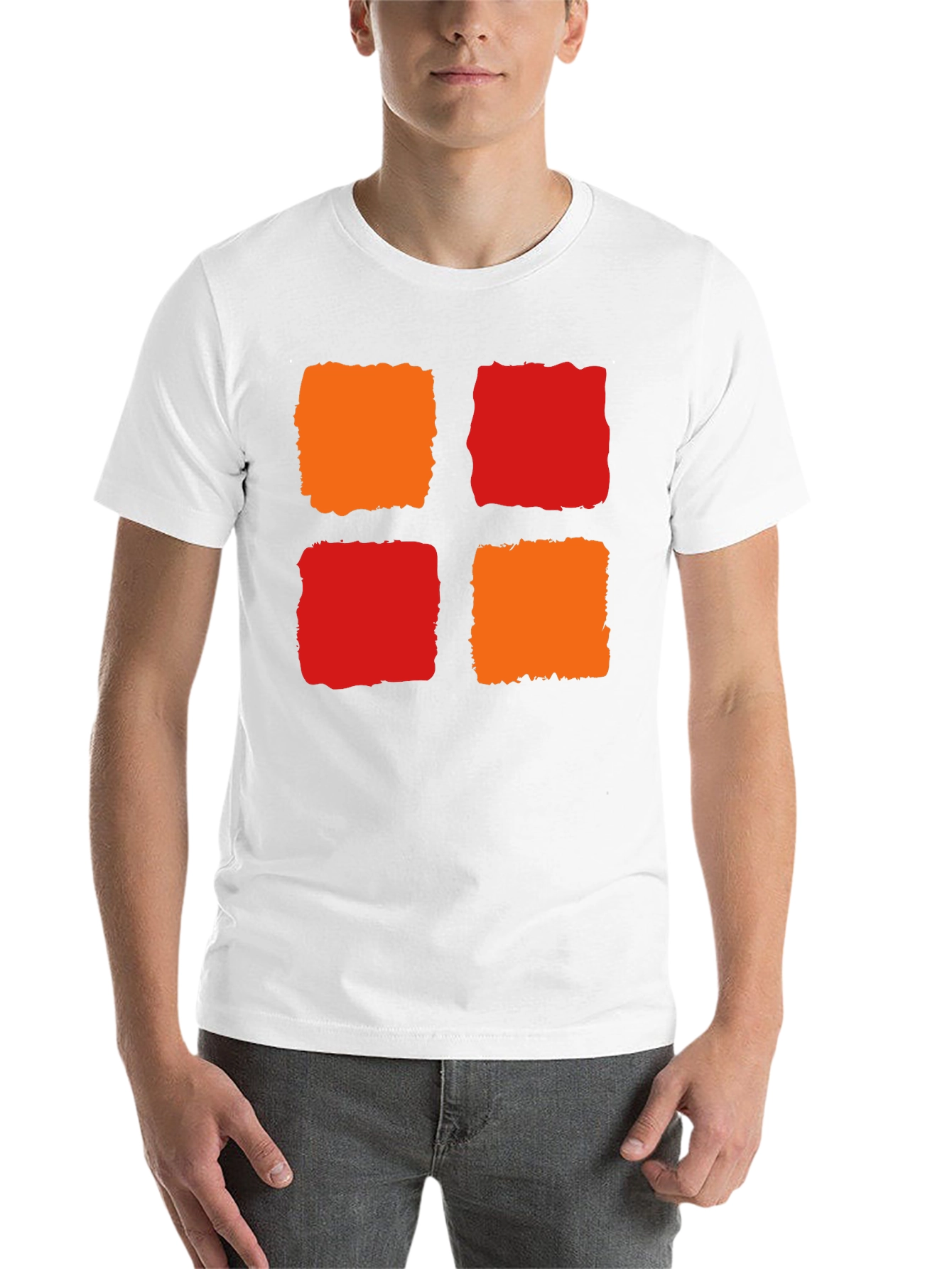 Black Abstract Block Print T-Shirt - Modern Graphic Tee view 14