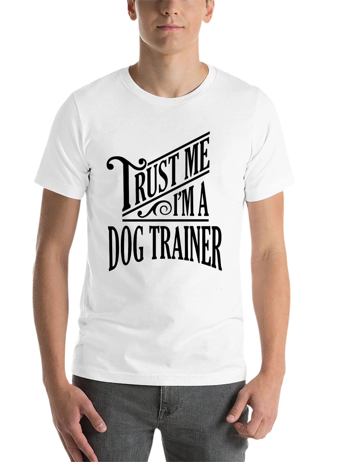 Black Trust Me I'm A Dog Trainer Black T-Shirt view 14
