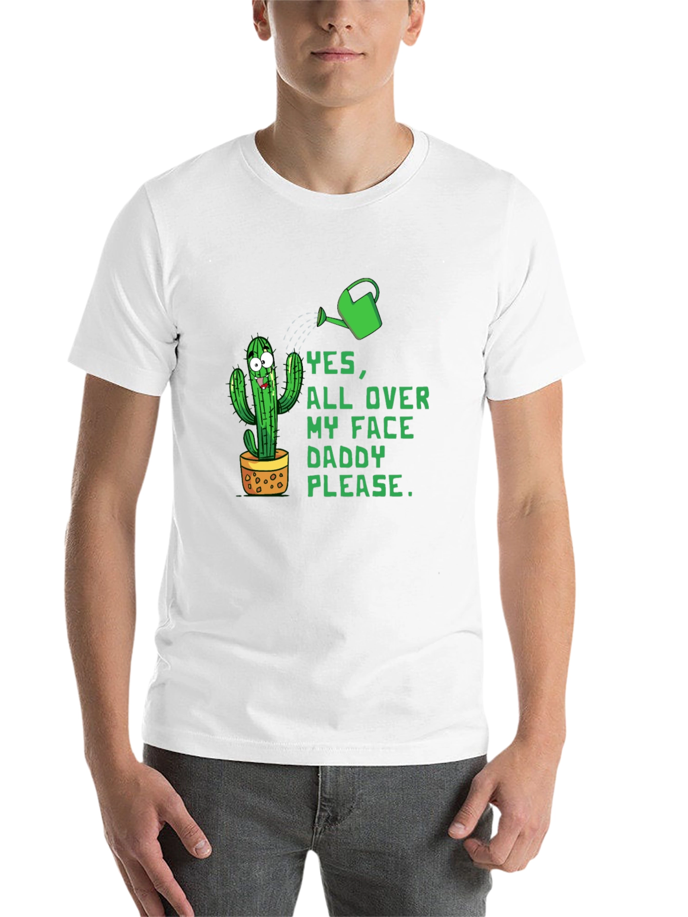 Black Funny Cactus Graphic Tee - Yes, All Over My Face Daddy Please view 14