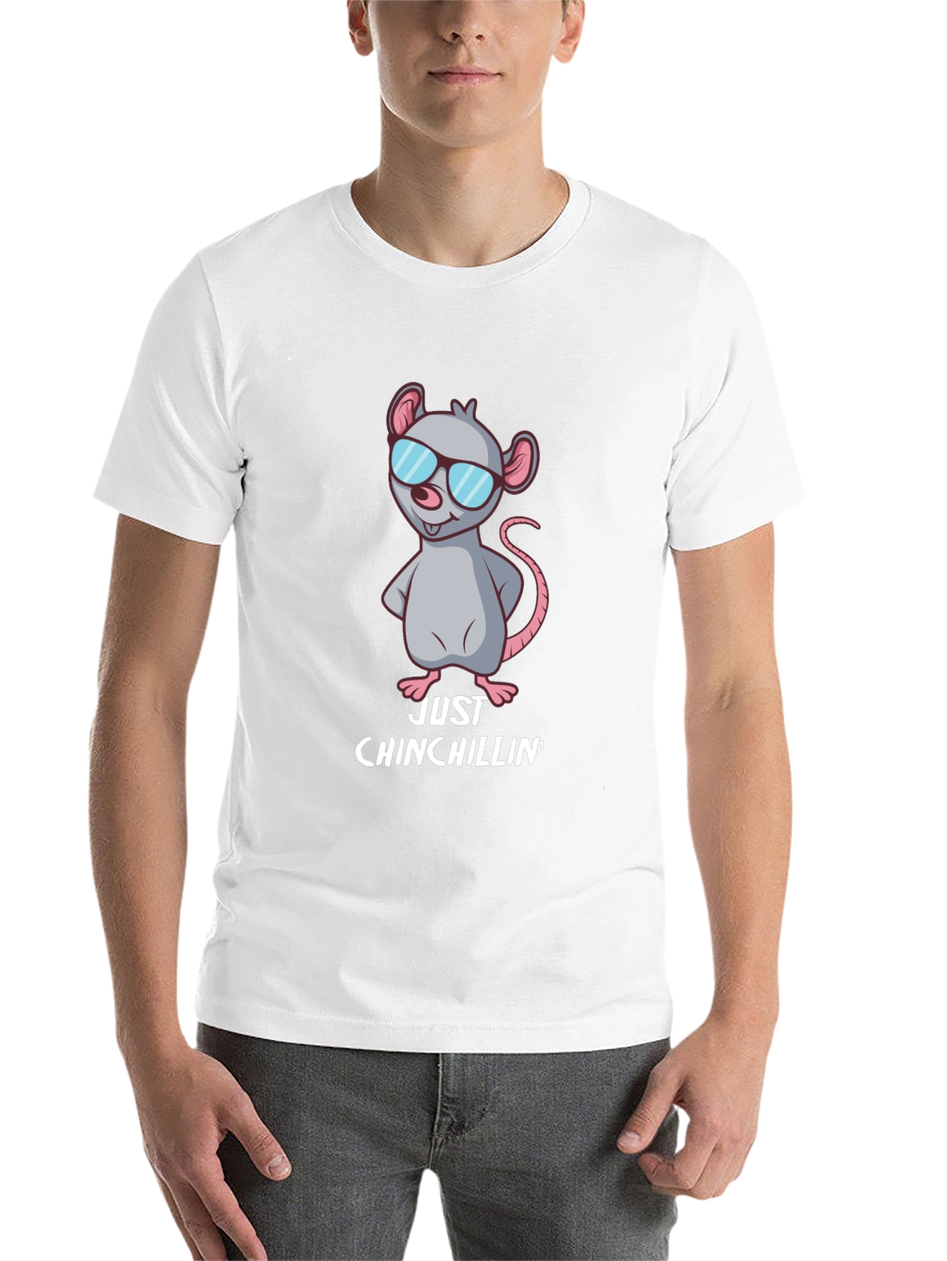 Black Just Chinchillin' Tee - Cool Chinchilla Design view 14