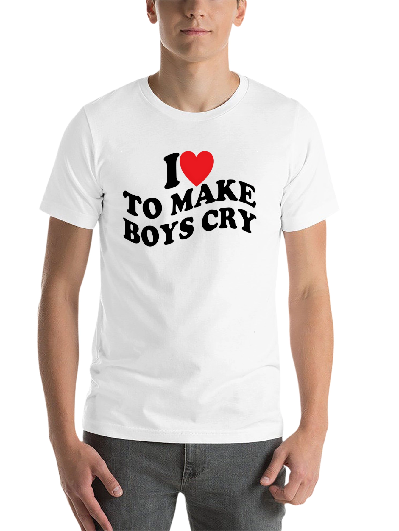 Black I Heart to Make Boys Cry Black T-Shirt view 14