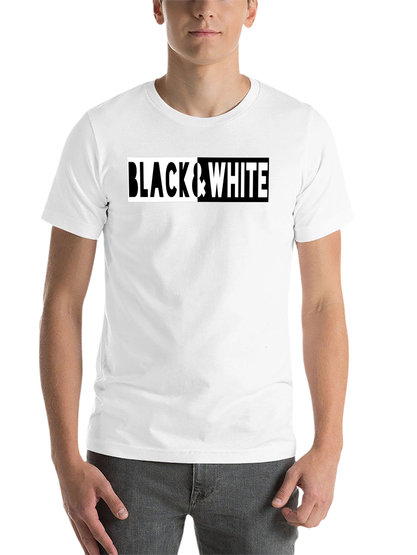 Black Black & White Graphic Tee view 14