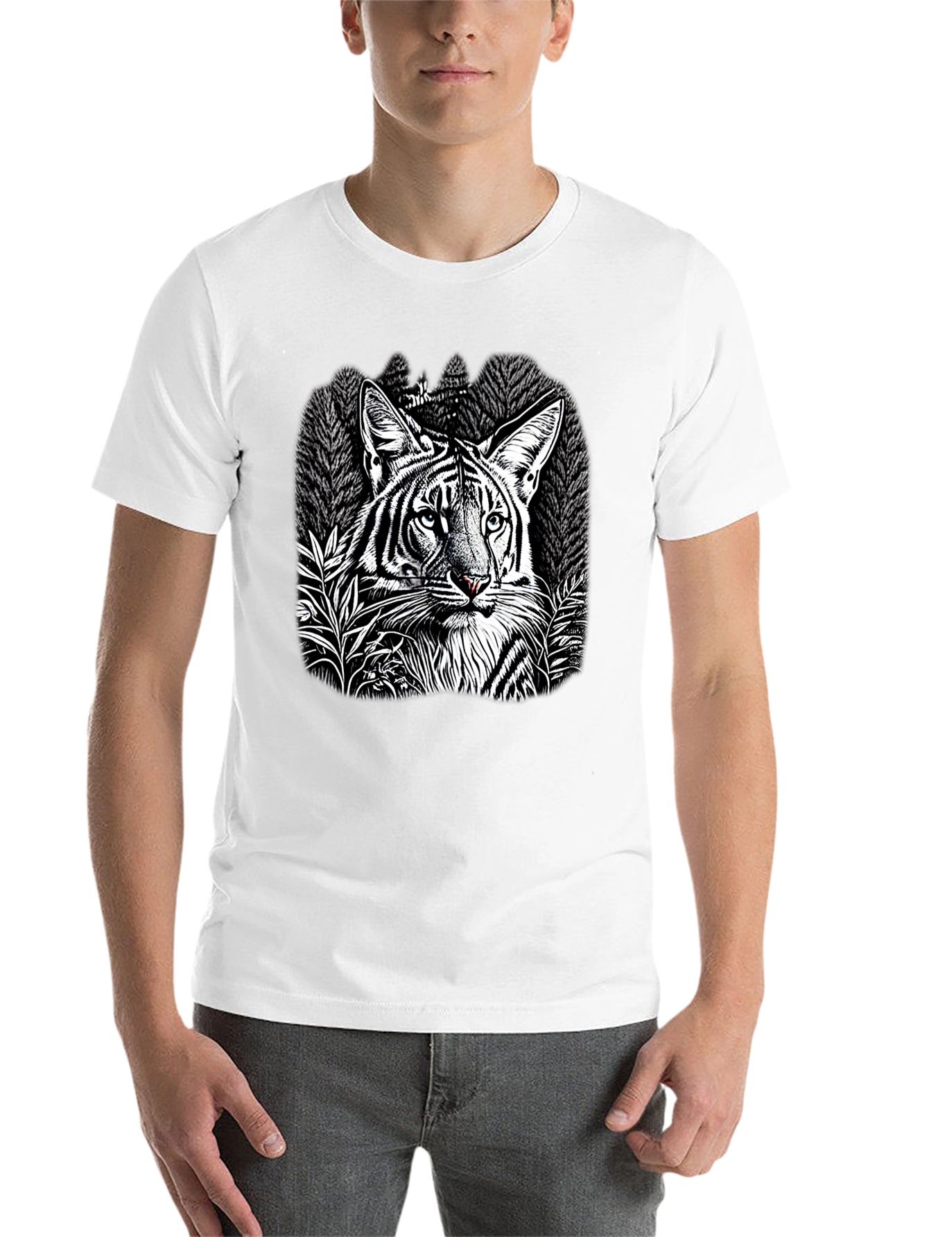 Black Tiger Graphic Black T-Shirt view 14