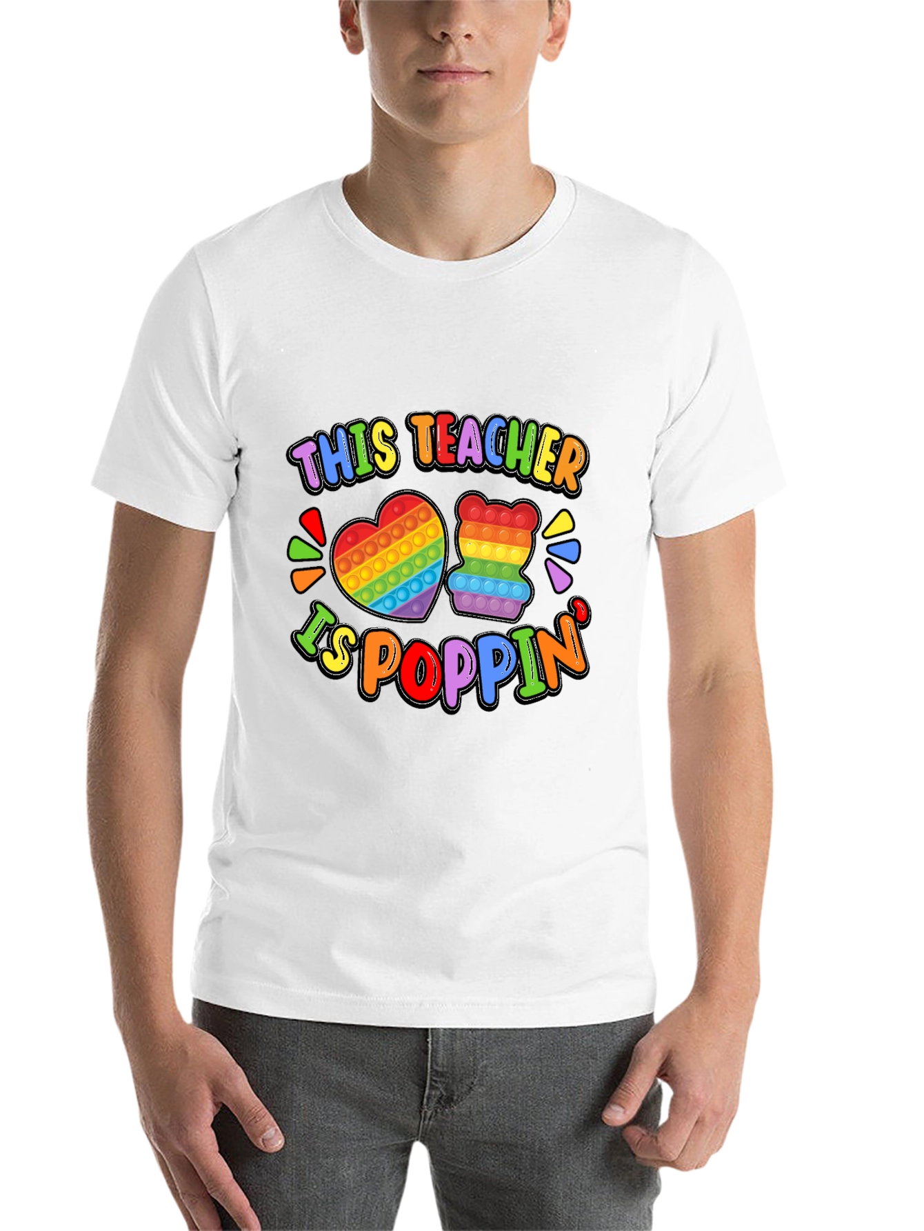 Black This Teacher Is Poppin' Graphic T-Shirt view 14