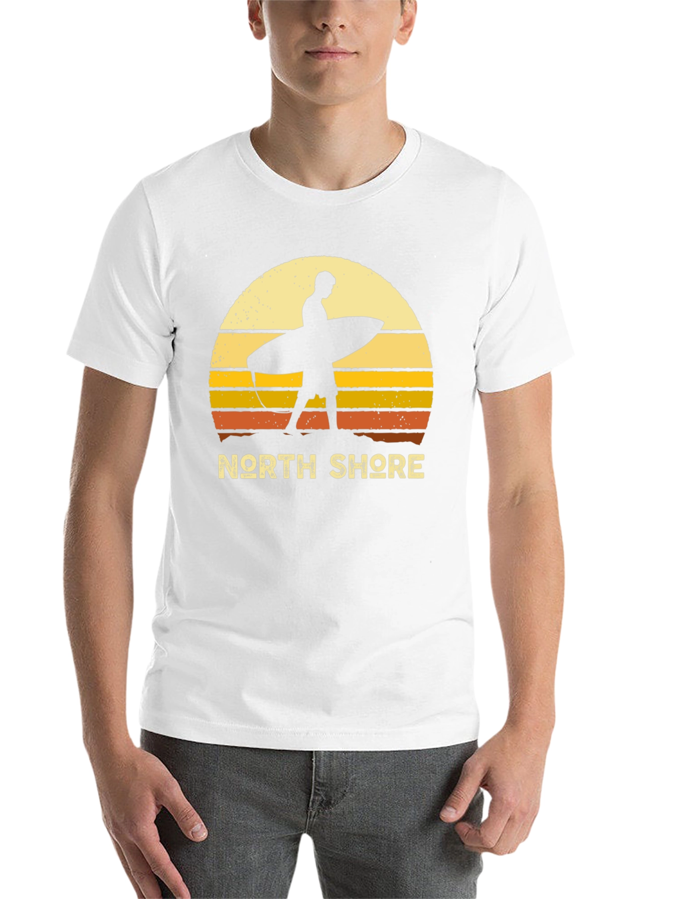 Black North Shore Surfer Sunset Graphic Tee - Black view 14