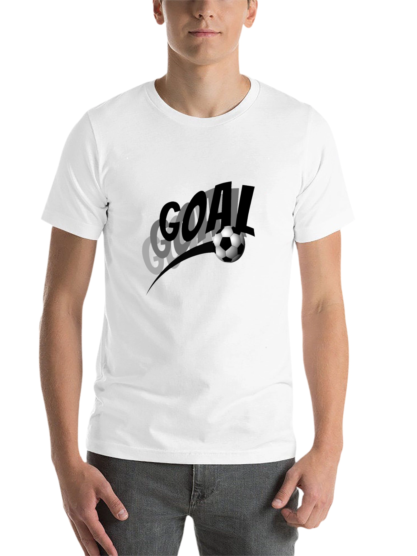 Black Goal Soccer T-Shirt: Stylish Sportswear for Fans view 14
