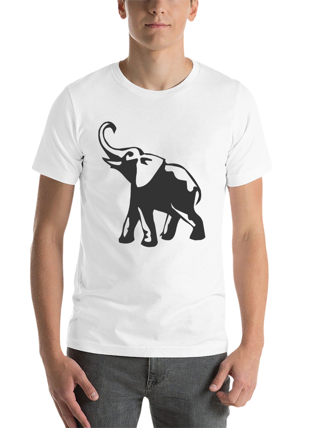 Black Elephant Graphic Tee - Black Cotton Comfort view 14