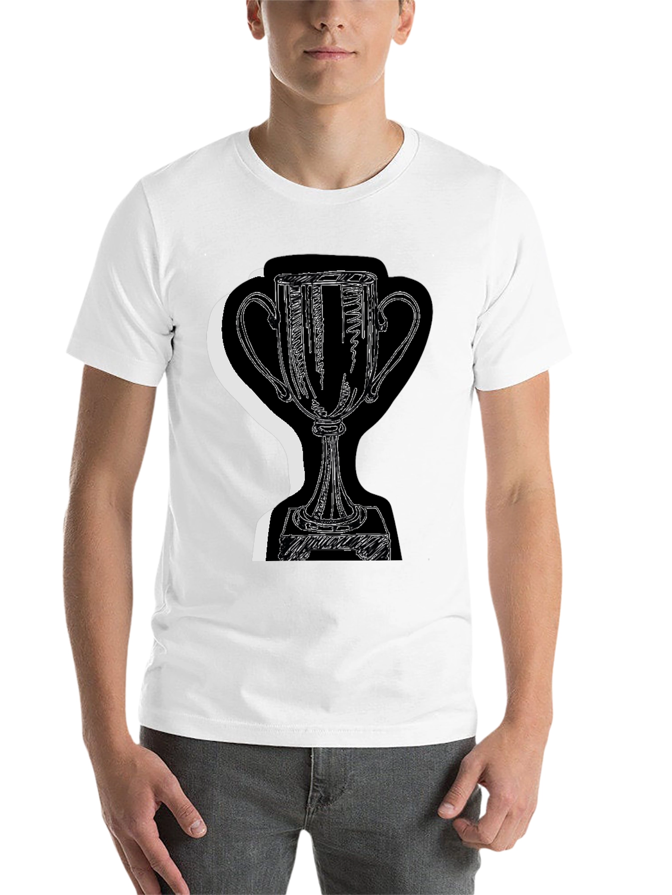 Black Trophy Graphic Tee - Black Cotton Blend view 14