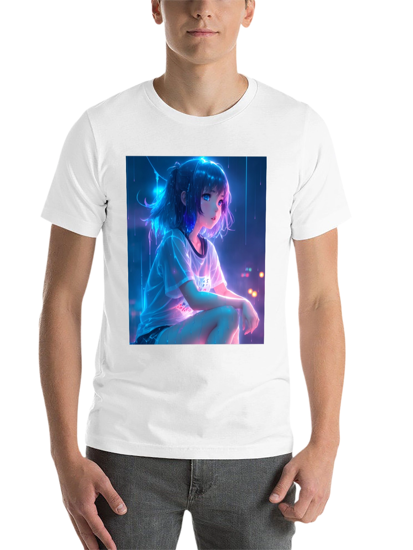 Black Anime Girl Graphic Black T-Shirt view 14