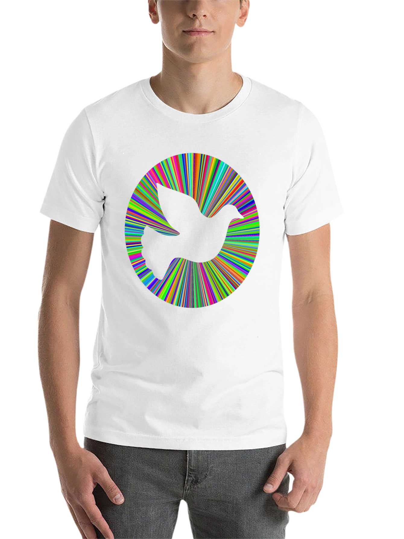 Black Peace Dove Graphic Tee - Vibrant Colors, Soft Cotton Blend view 14