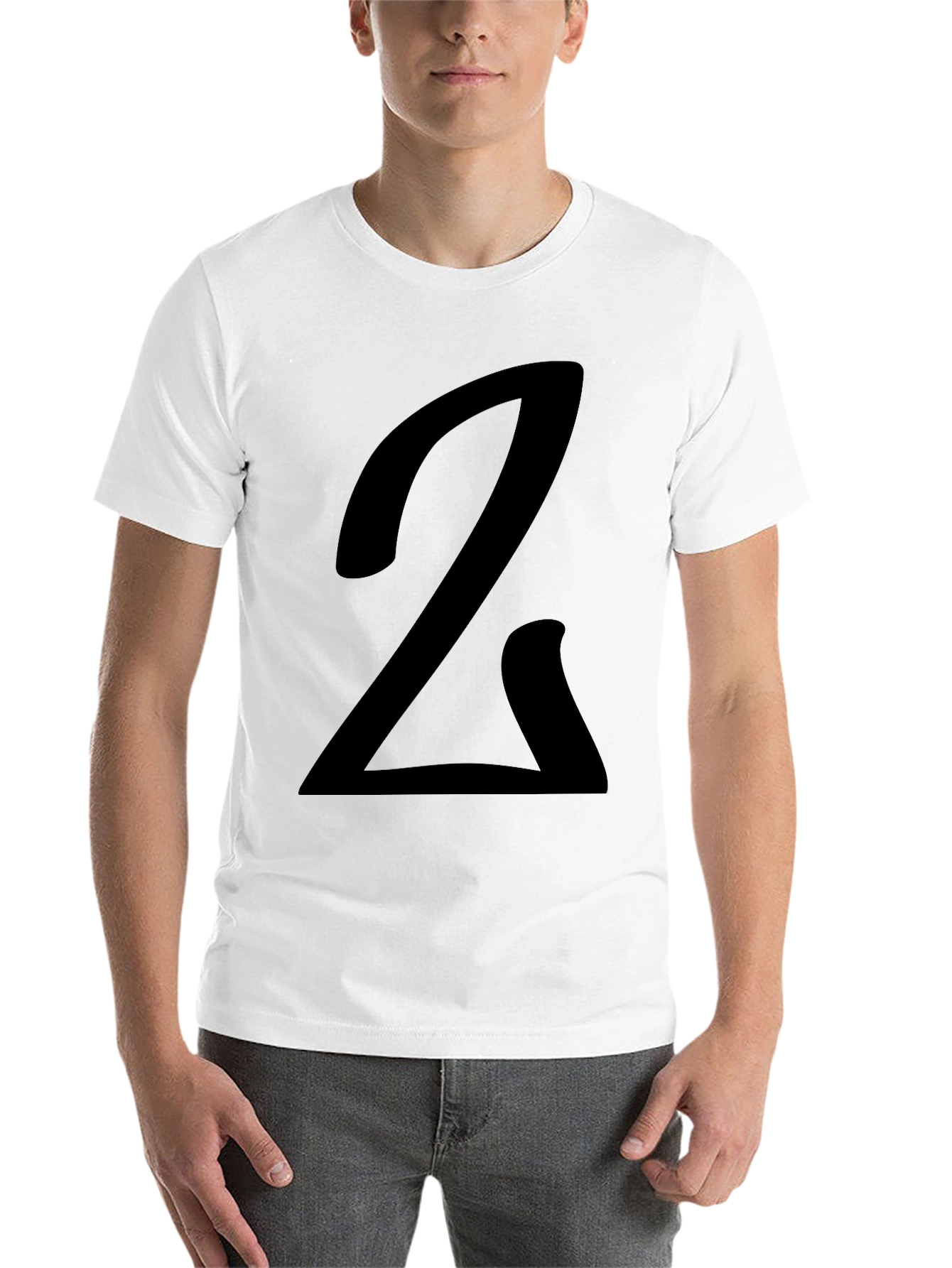 Black Bold Number 2 Graphic Black Tee - Stylish Casual Wear view 14