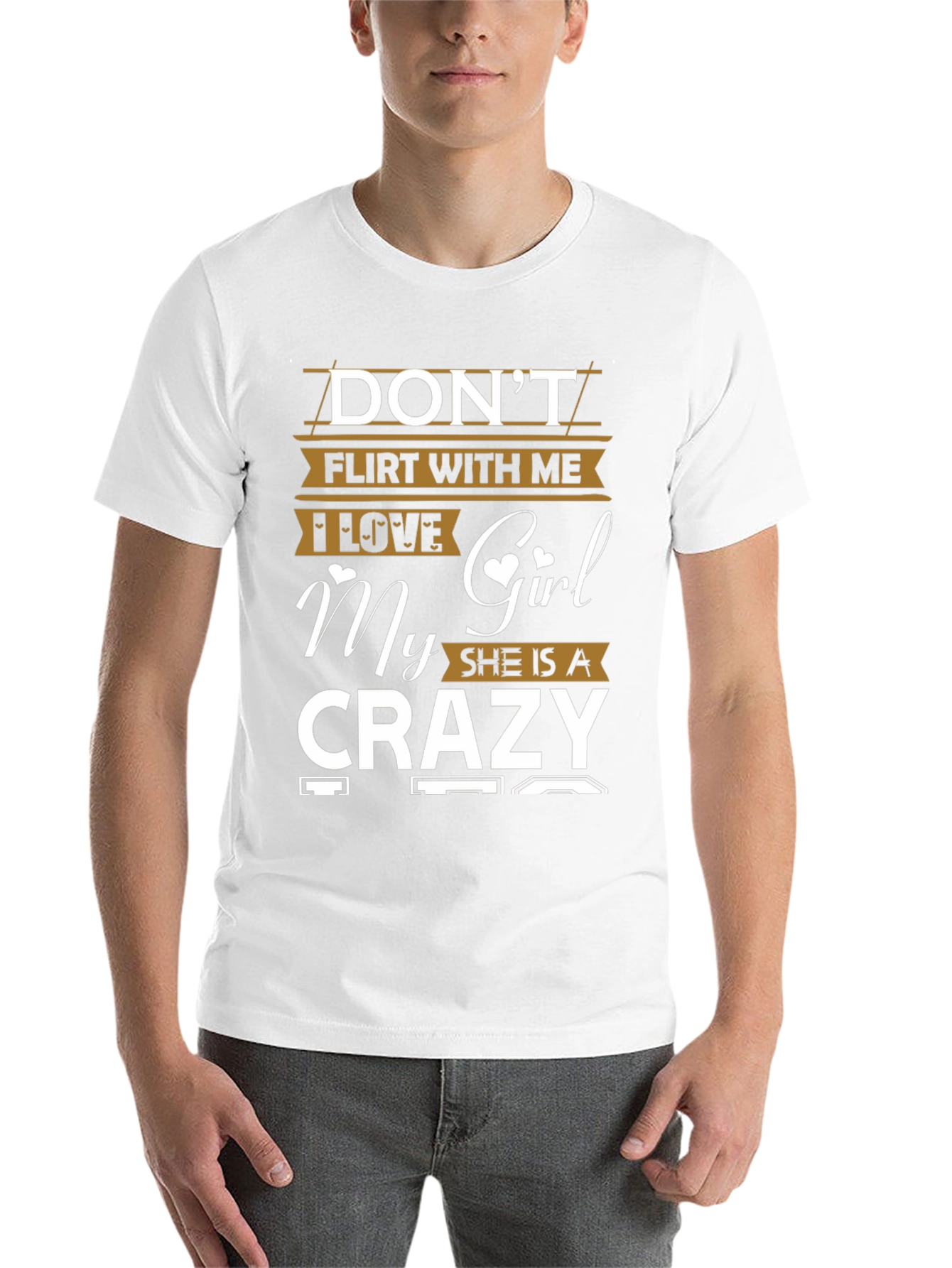 Black Don't Flirt Crazy Girl Black Graphic T-Shirt view 14