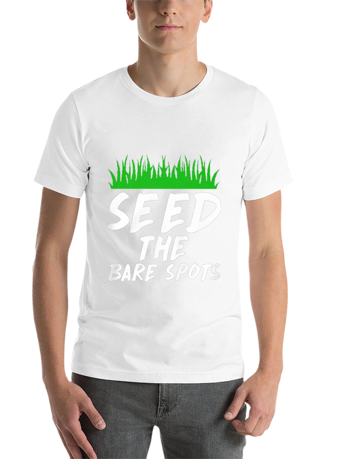 Black Seed the Bare Spots Funny Lawn Care T-Shirt view 14