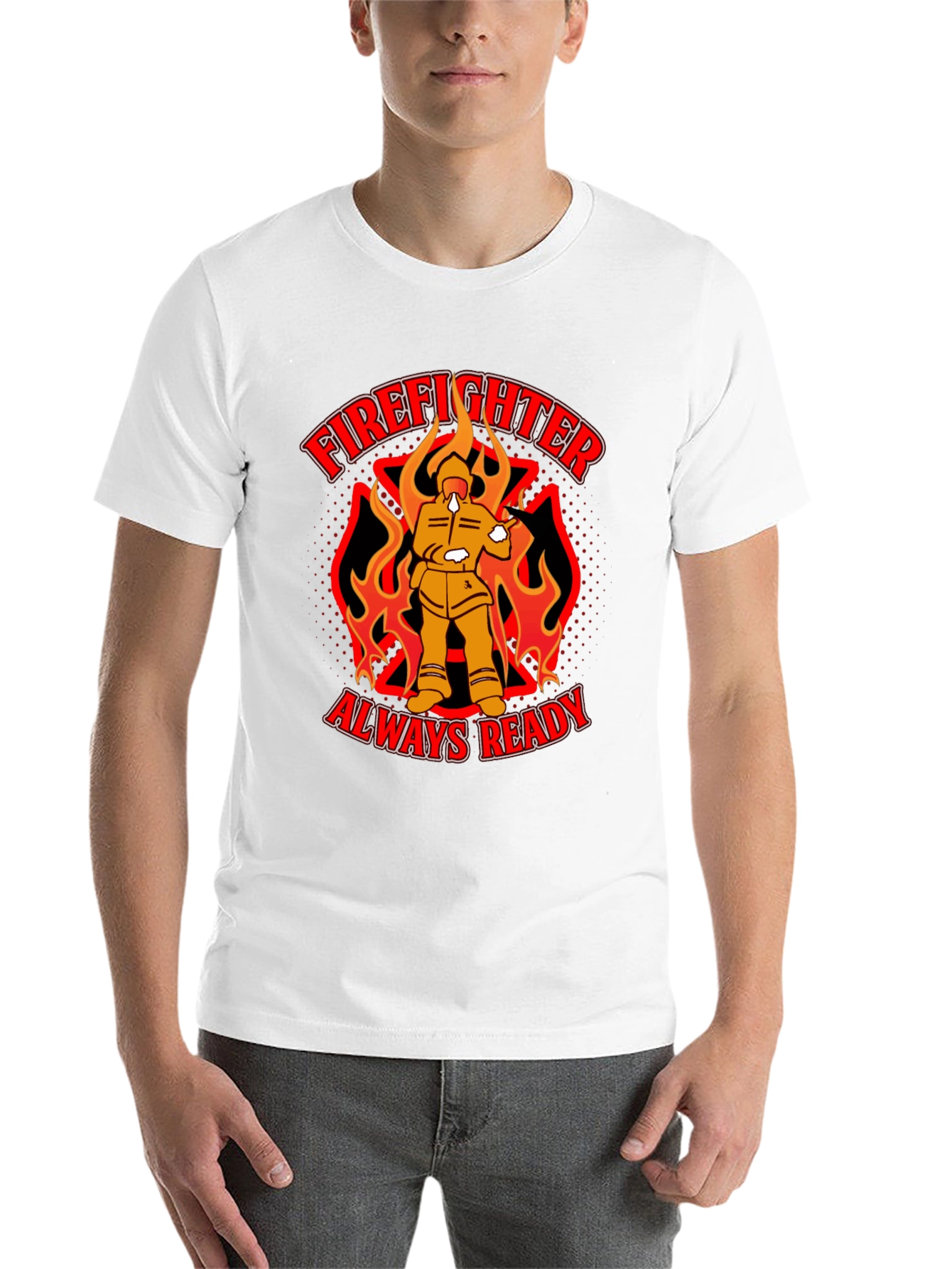 Black Firefighter Always Ready Graphic T-Shirt view 14