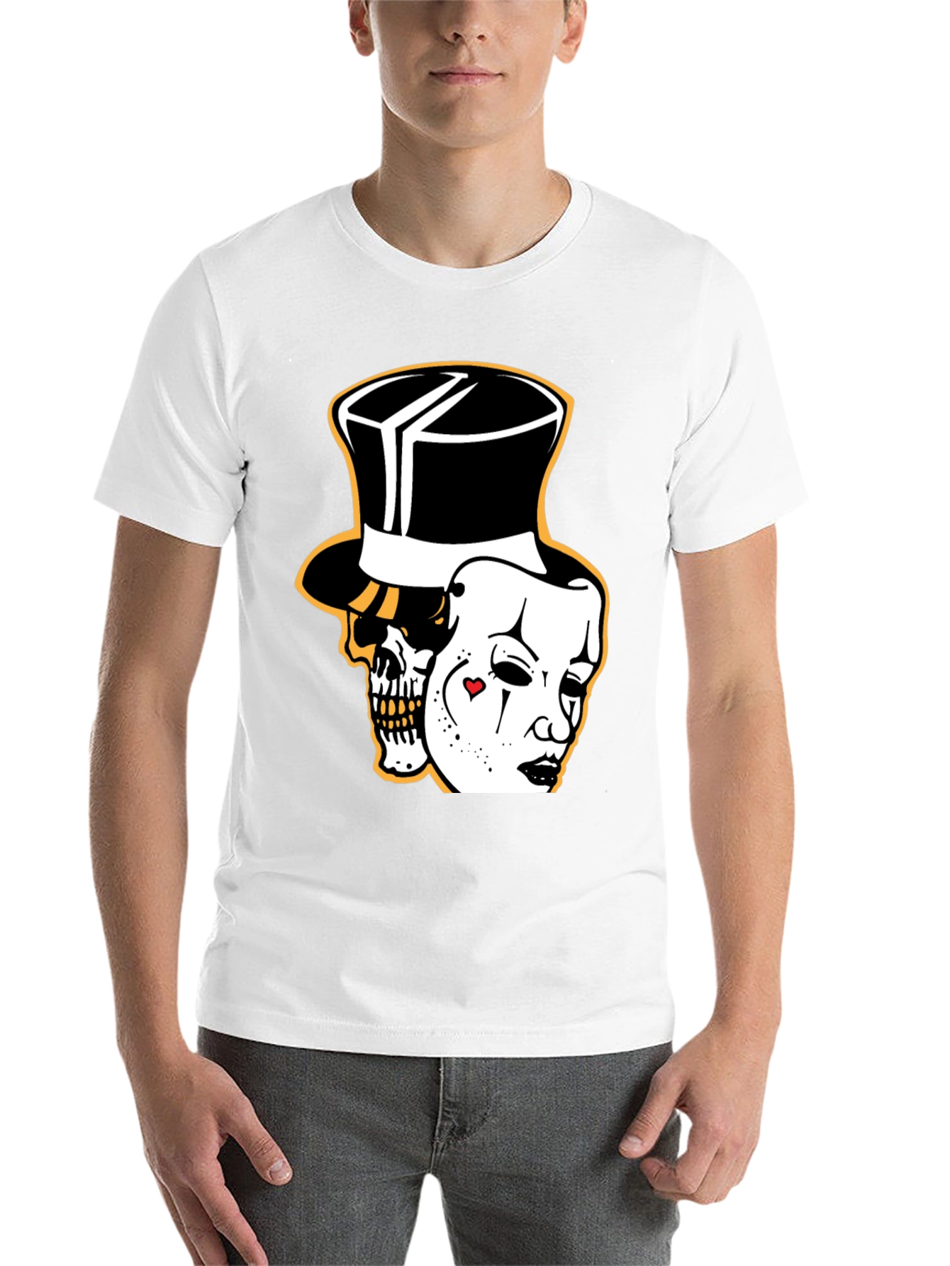 Black Skull Mask Graphic Tee - Stylish Black Cotton T-Shirt view 14