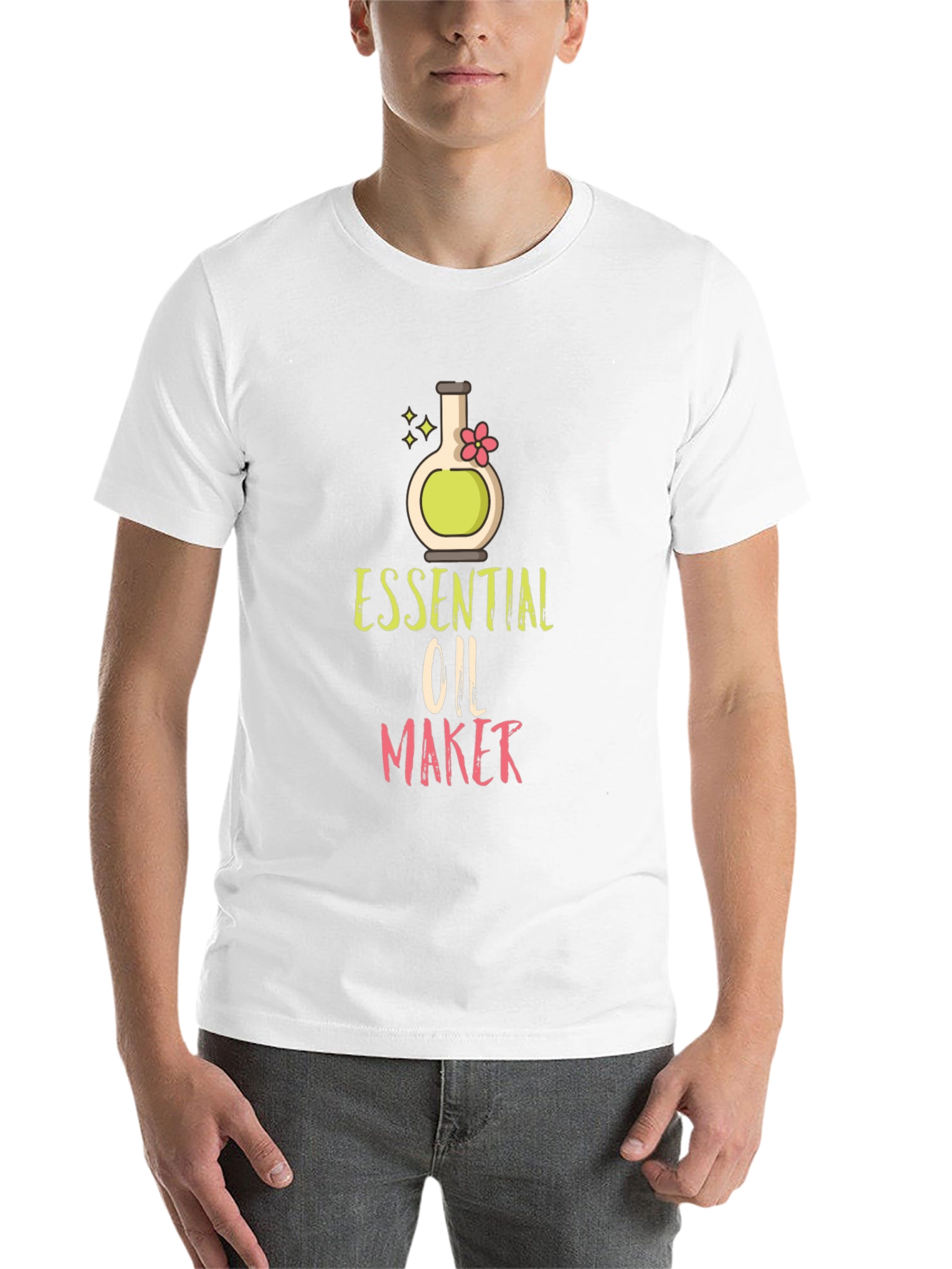 Black Essential Oil Maker T-Shirt - Black Cotton Blend view 14