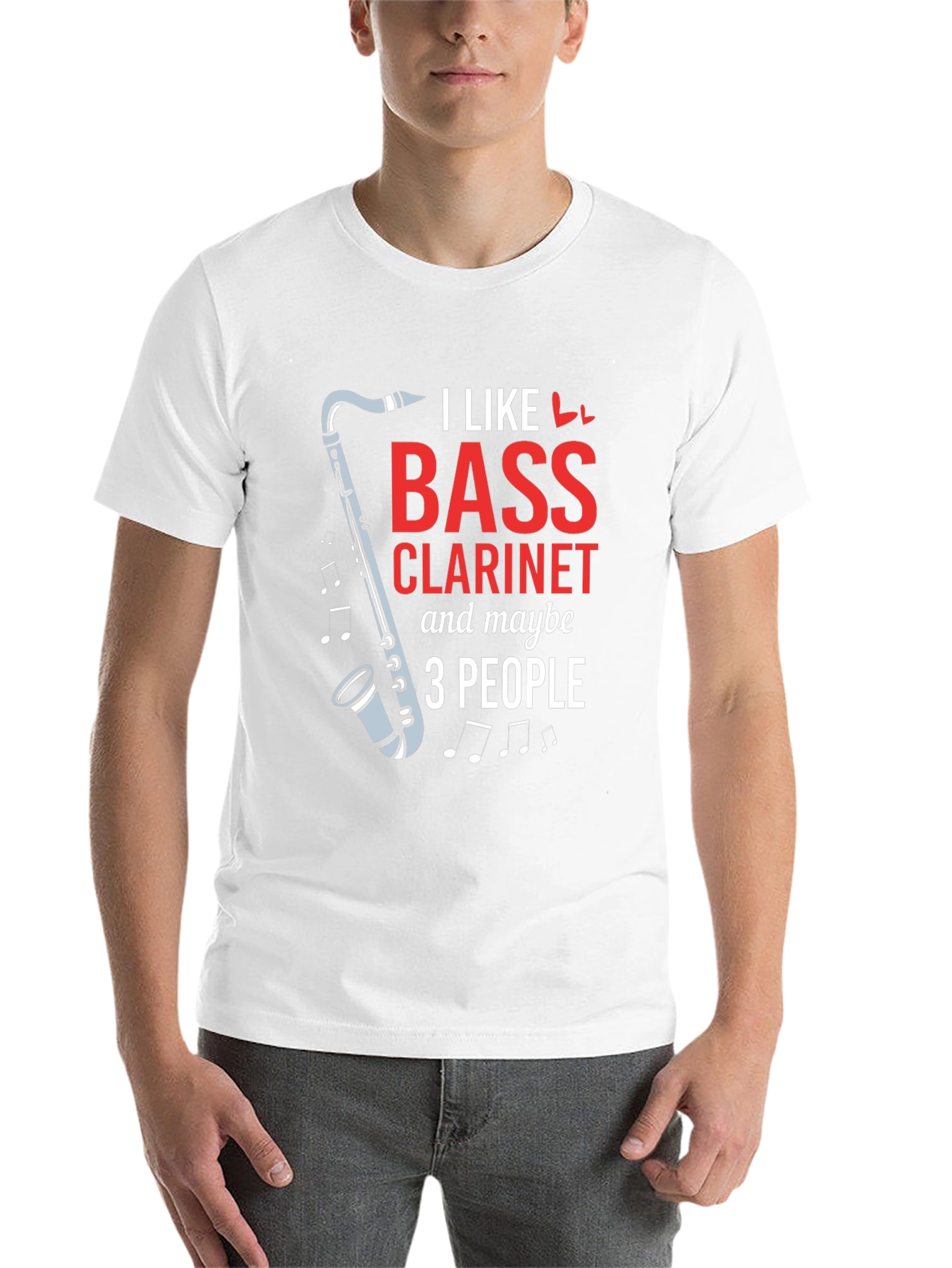 Black I Like Bass Clarinet & Maybe 3 People Black T-Shirt view 14