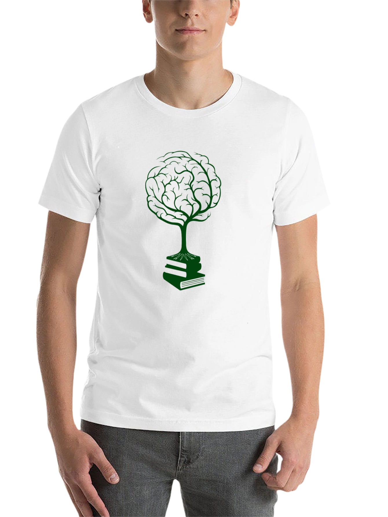 Black Brain Tree on Books T-Shirt - Knowledge is Power view 14