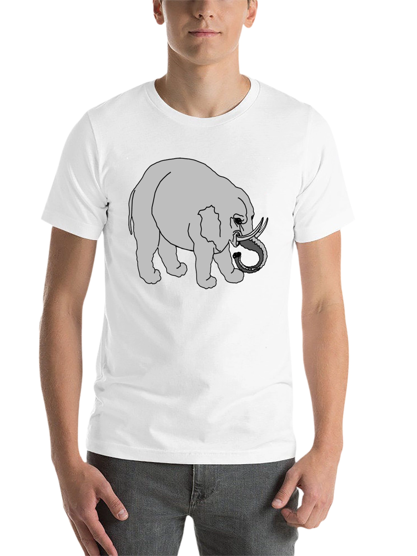 Black Elephant Graphic Print Black T-Shirt view 14