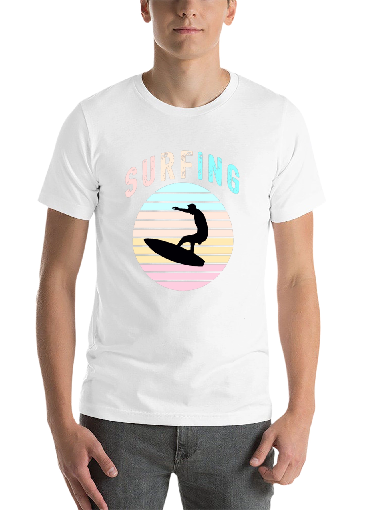 Black Retro Surfing T-Shirt - Black view 14