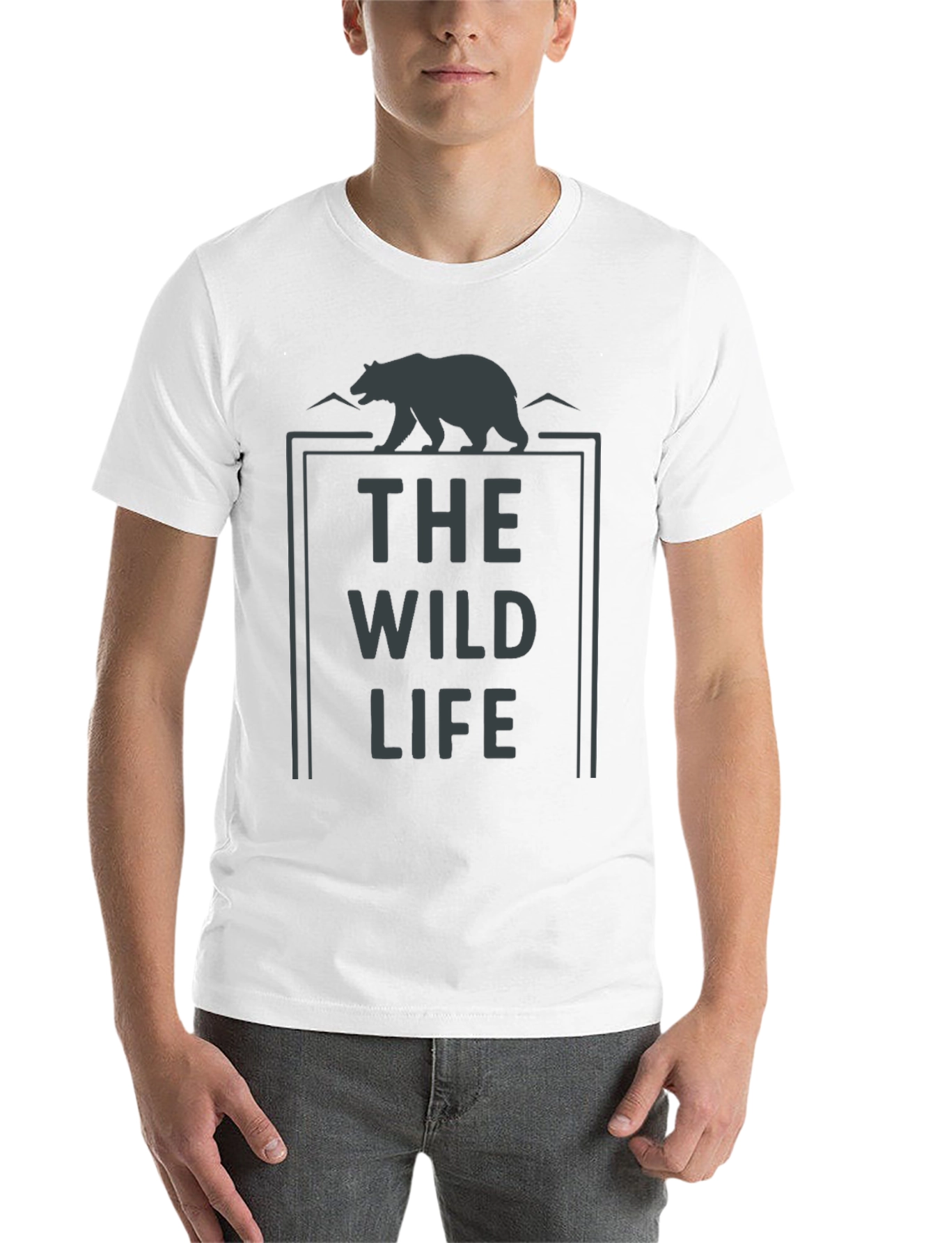 Black The Wild Life Bear Graphic T-Shirt - Black view 14