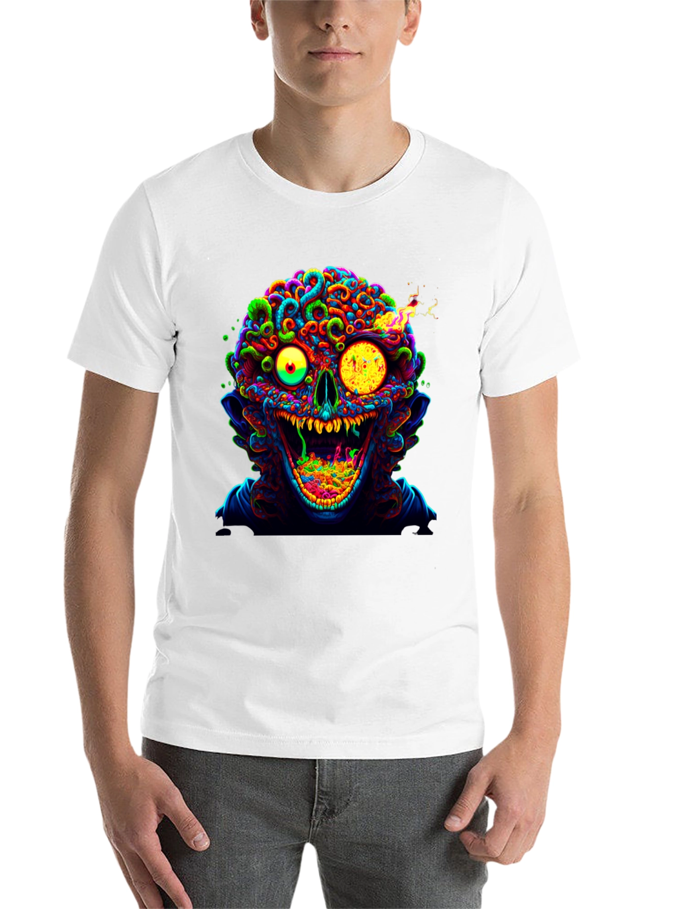Black Psychedelic Zombie T-Shirt view 14