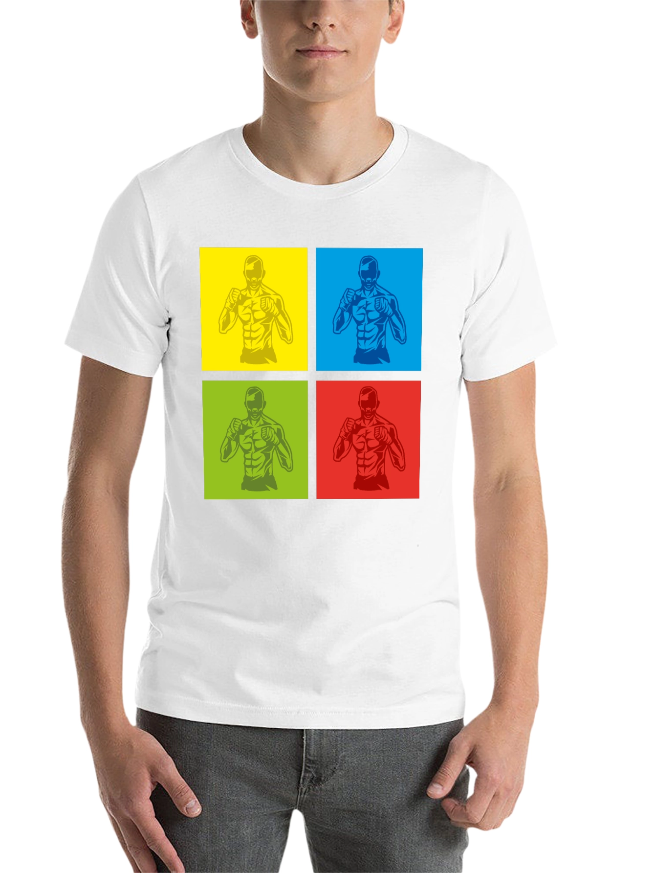 Pop Art MMA Fighter Graphic Black T-Shirt - 14